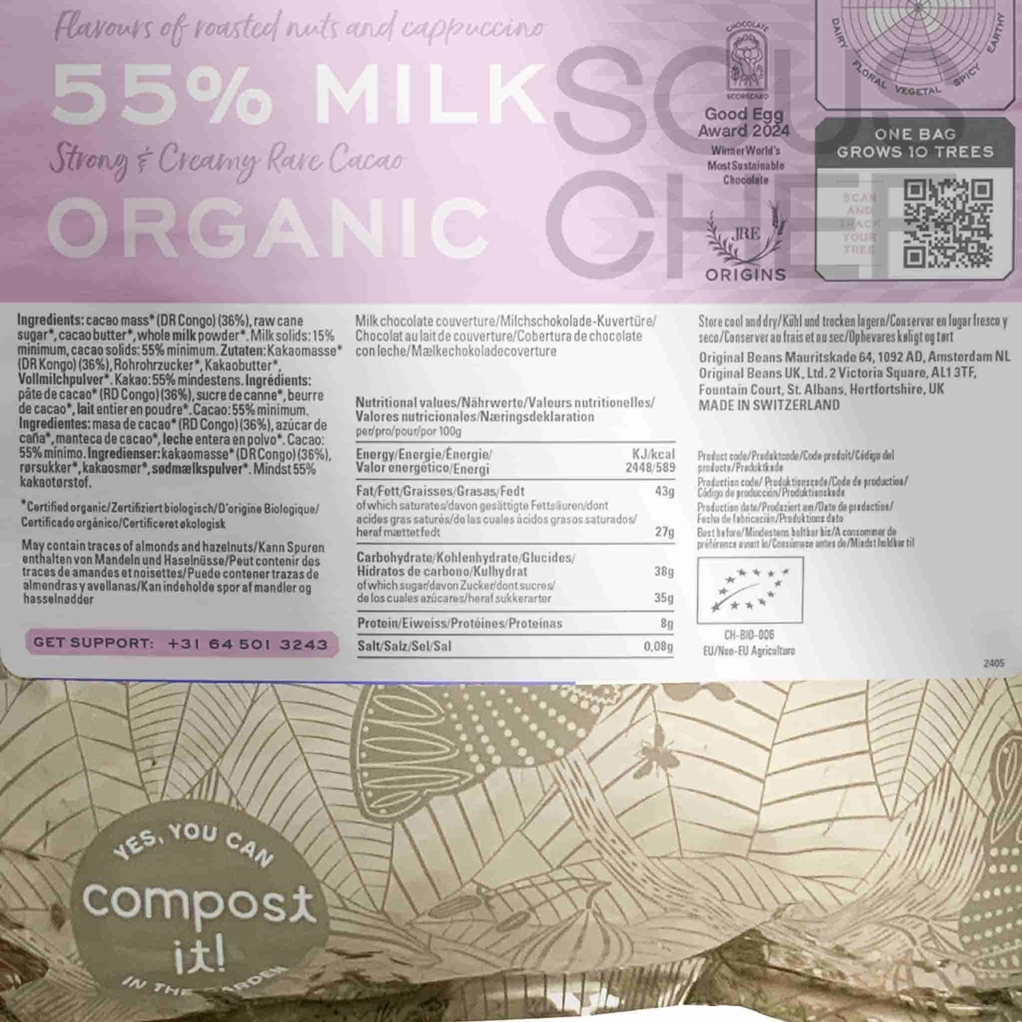 Original Beans 55% Femmes de Virunga Dark Milk Couverture Chocolate, 2kg - Image 3