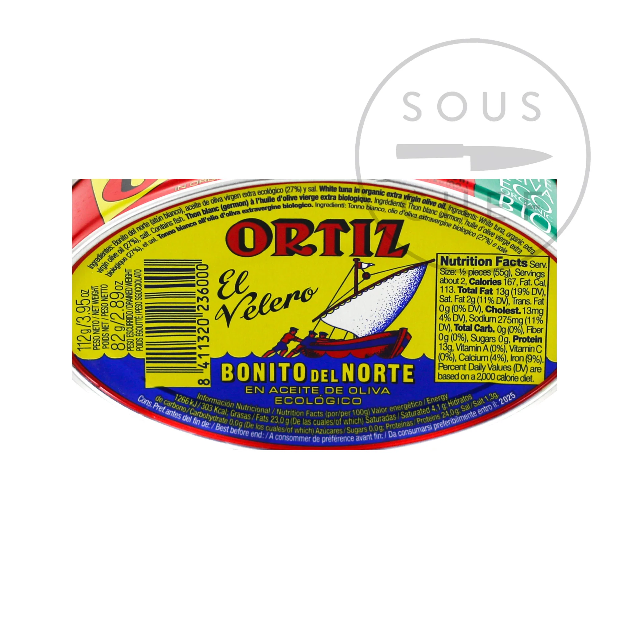 Ortiz Bonito Tuna Fillets in Organic Extra Virgin Olive Oil, 112g - Image 2