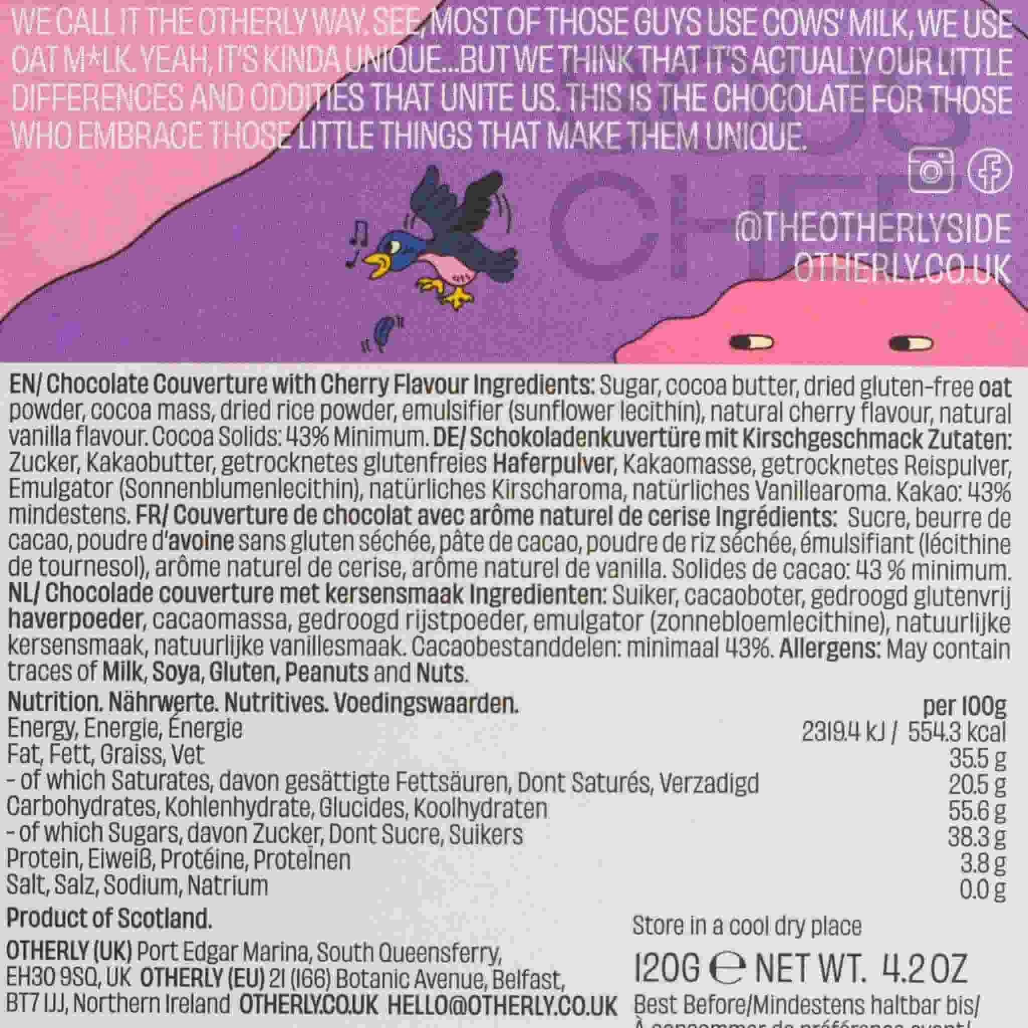 Otherly Cherry Oatm*lk Chocolate Bar, 120g - Image 2
