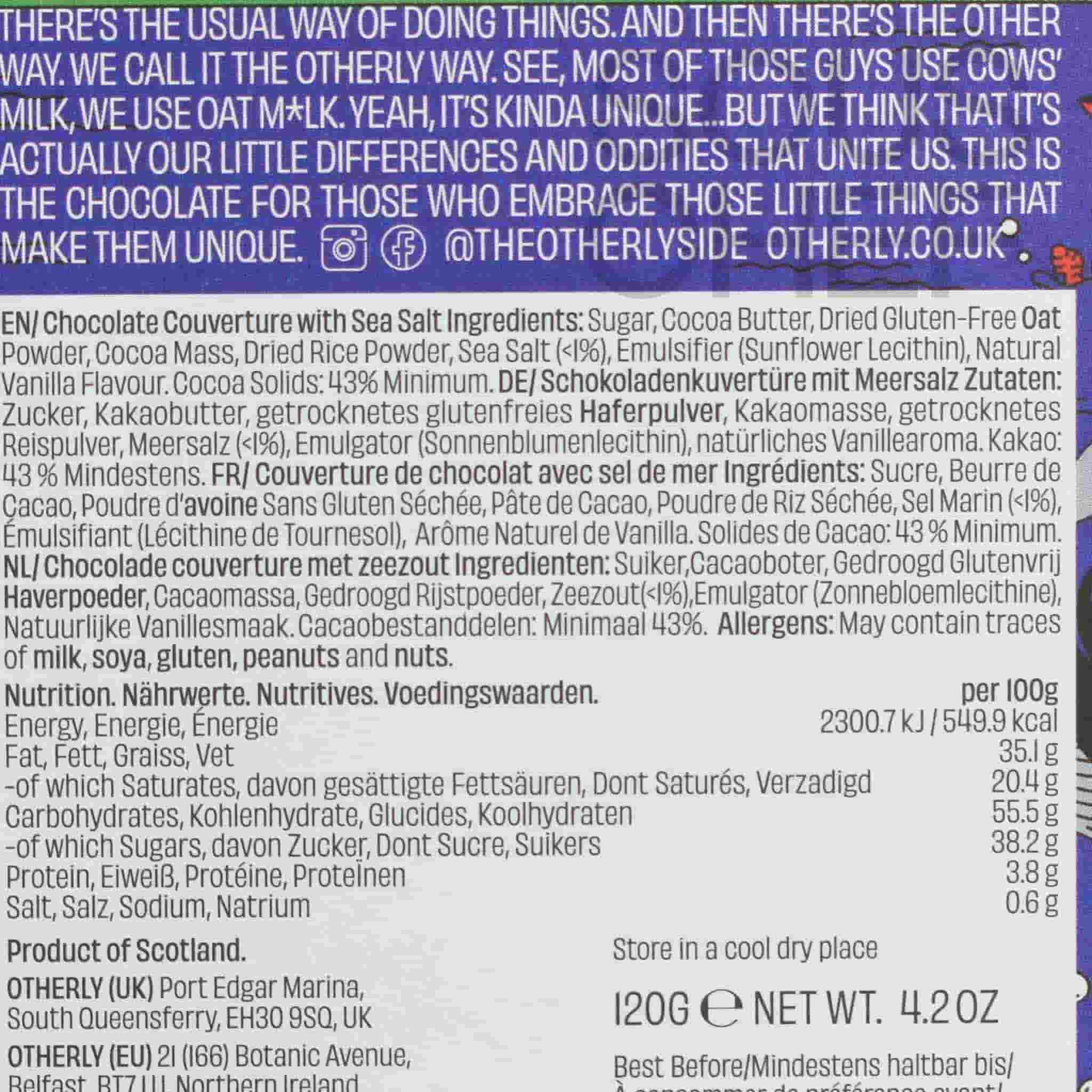 Otherly Sea Salt Oatm*lk Chocolate Bar, 120g - Image 2