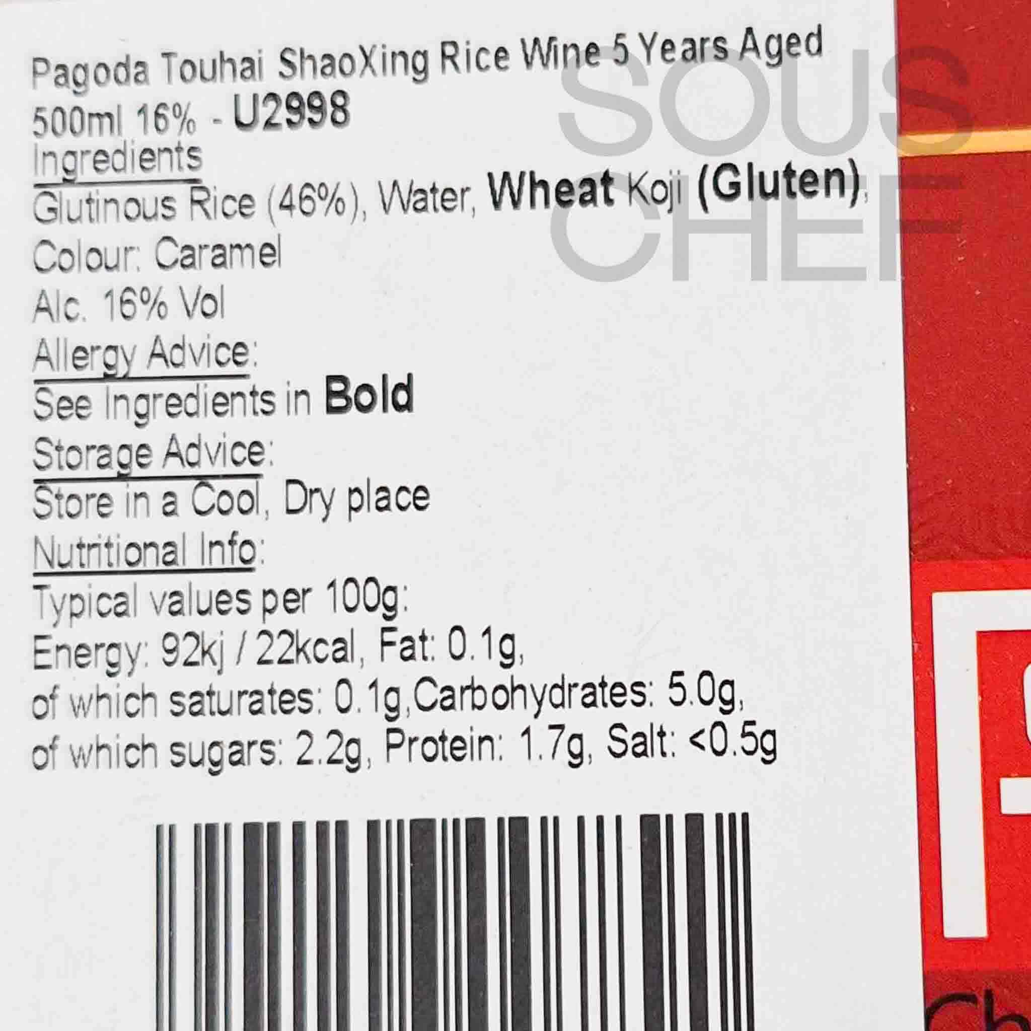 Pagoda Touhai ShaoXing Rice Wine 5 Years Aged, 500ml - Image 2