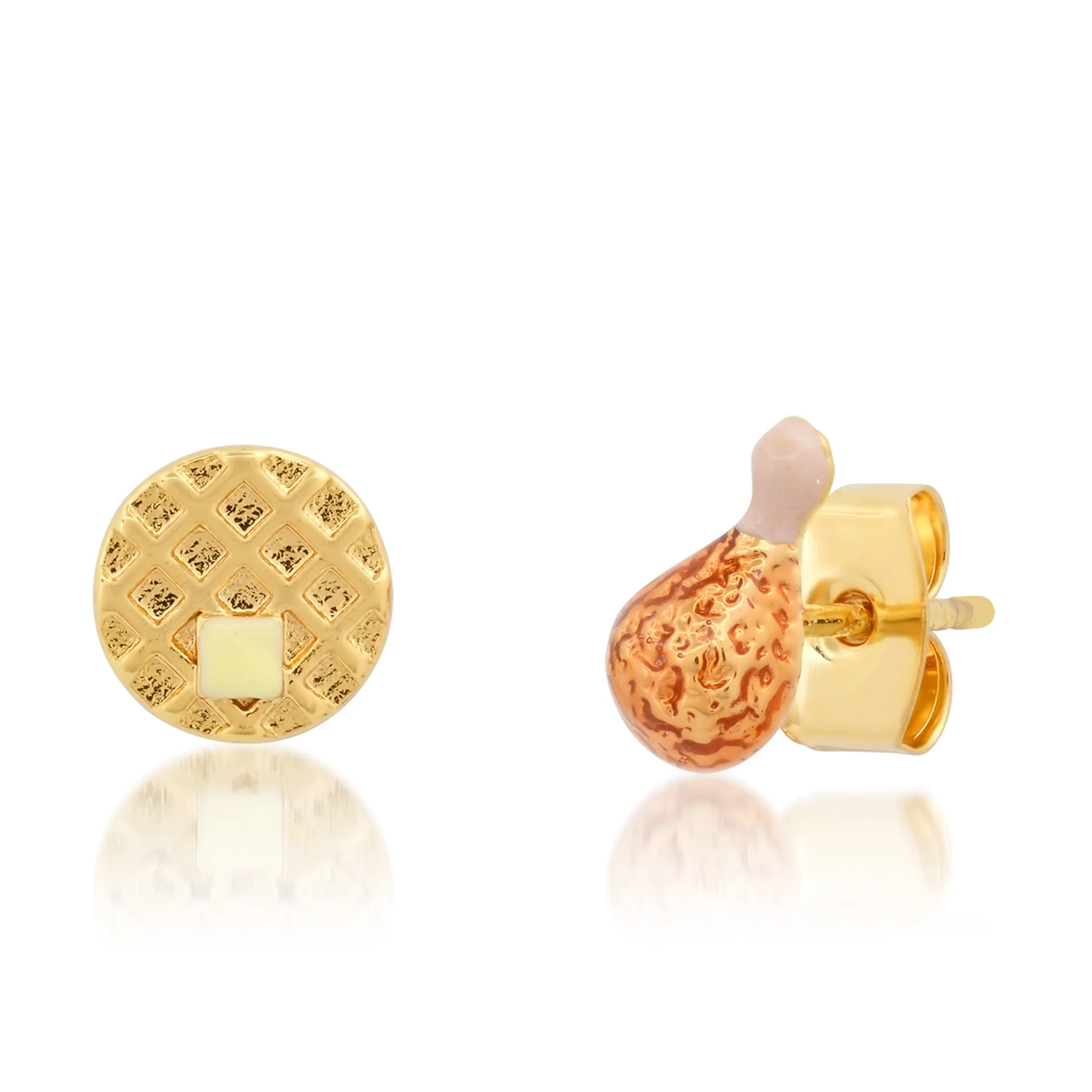 Pair of Coordinating Chicken n' Waffles Stud Earrings - Image 2