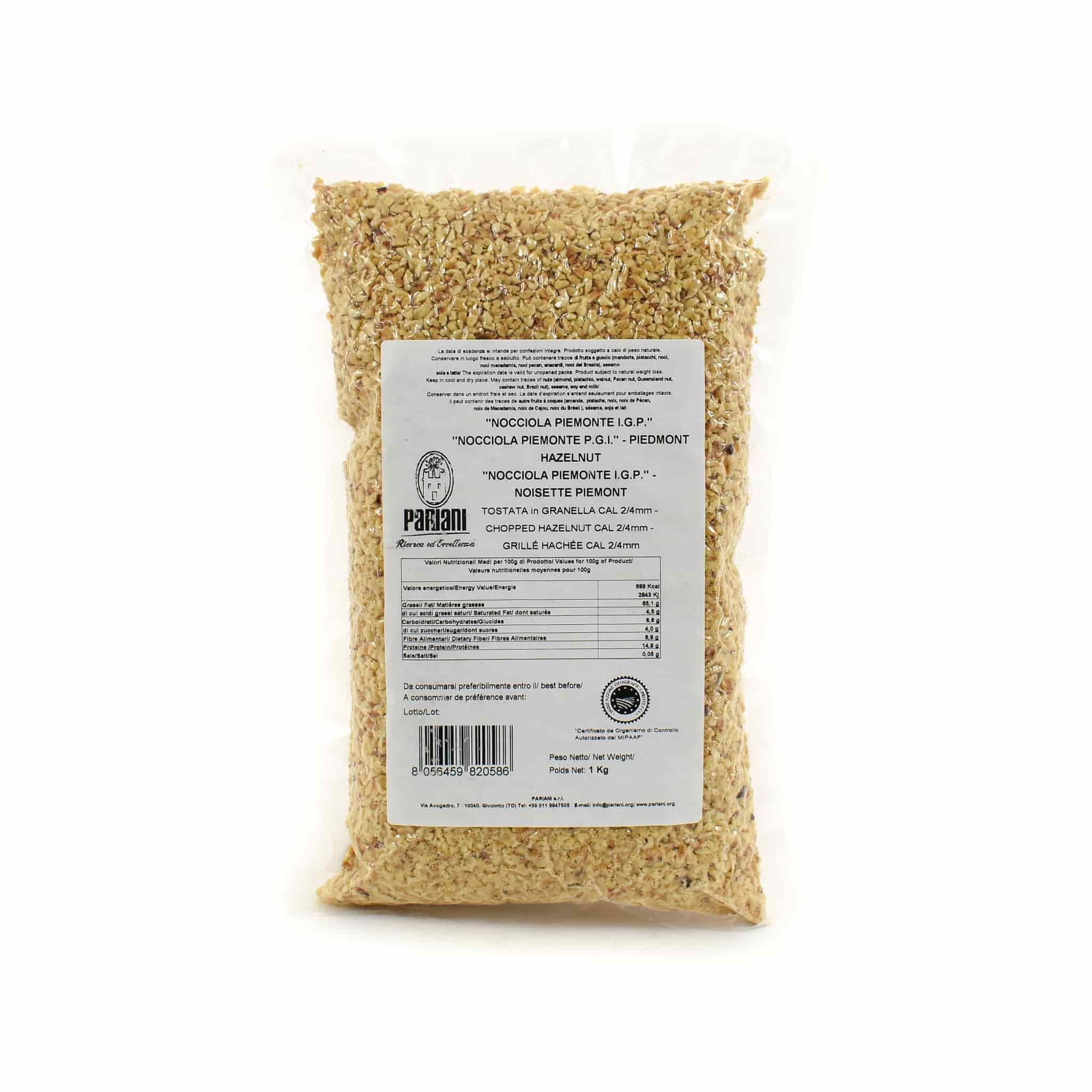 Pariani Chopped Roasted "Nocciola Piemonte PGI" Hazelnut, 1kg