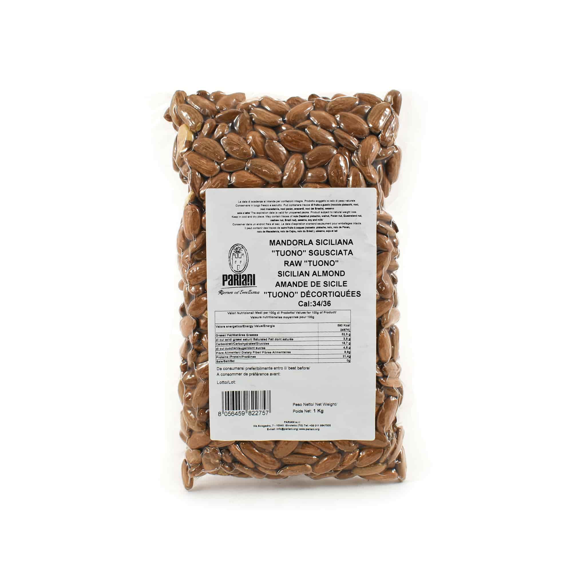 Pariani Sicilian Tuono Almond Size 34/36 Raw, 1kg