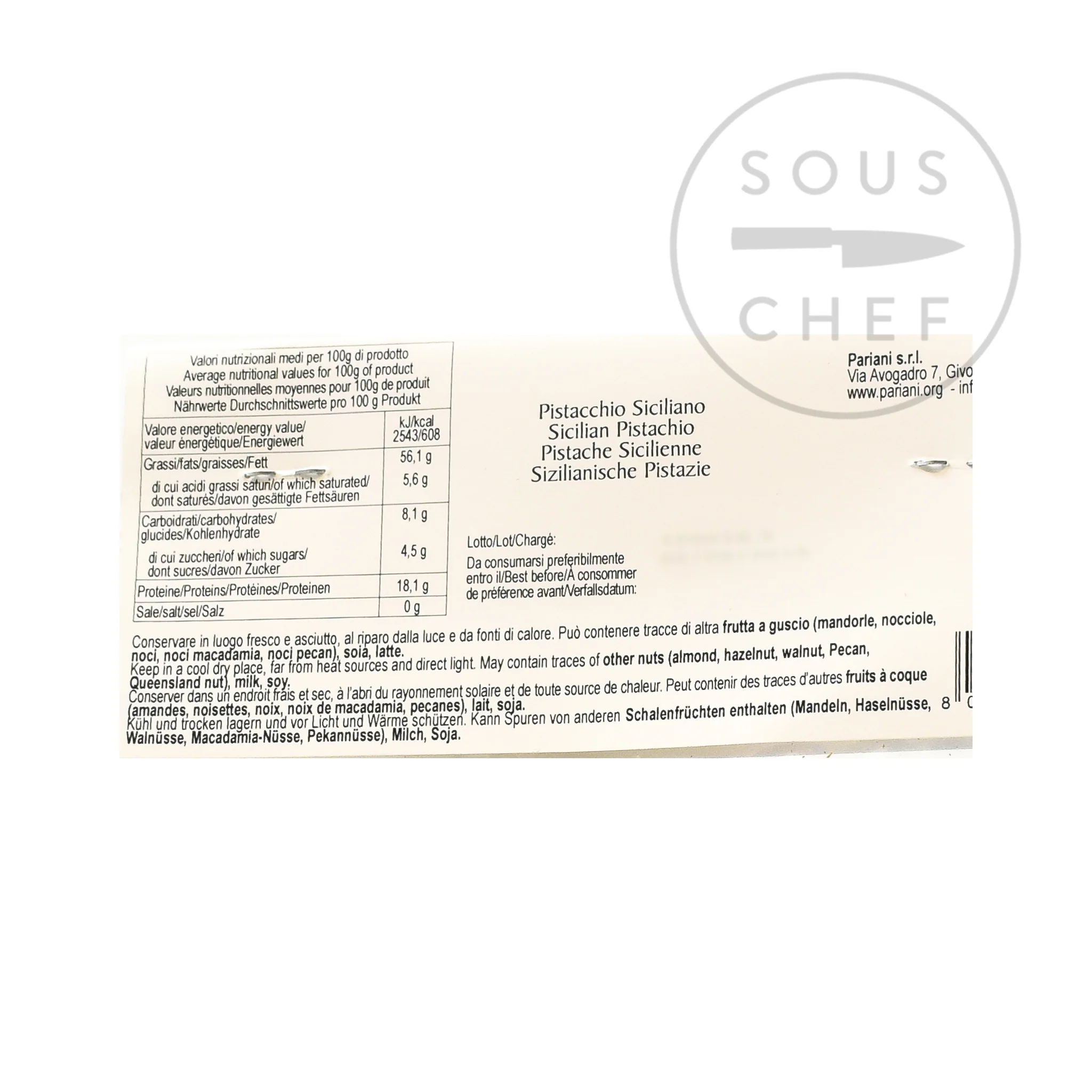 Pariani Whole Sicilian Pistachio, 100g - Image 3