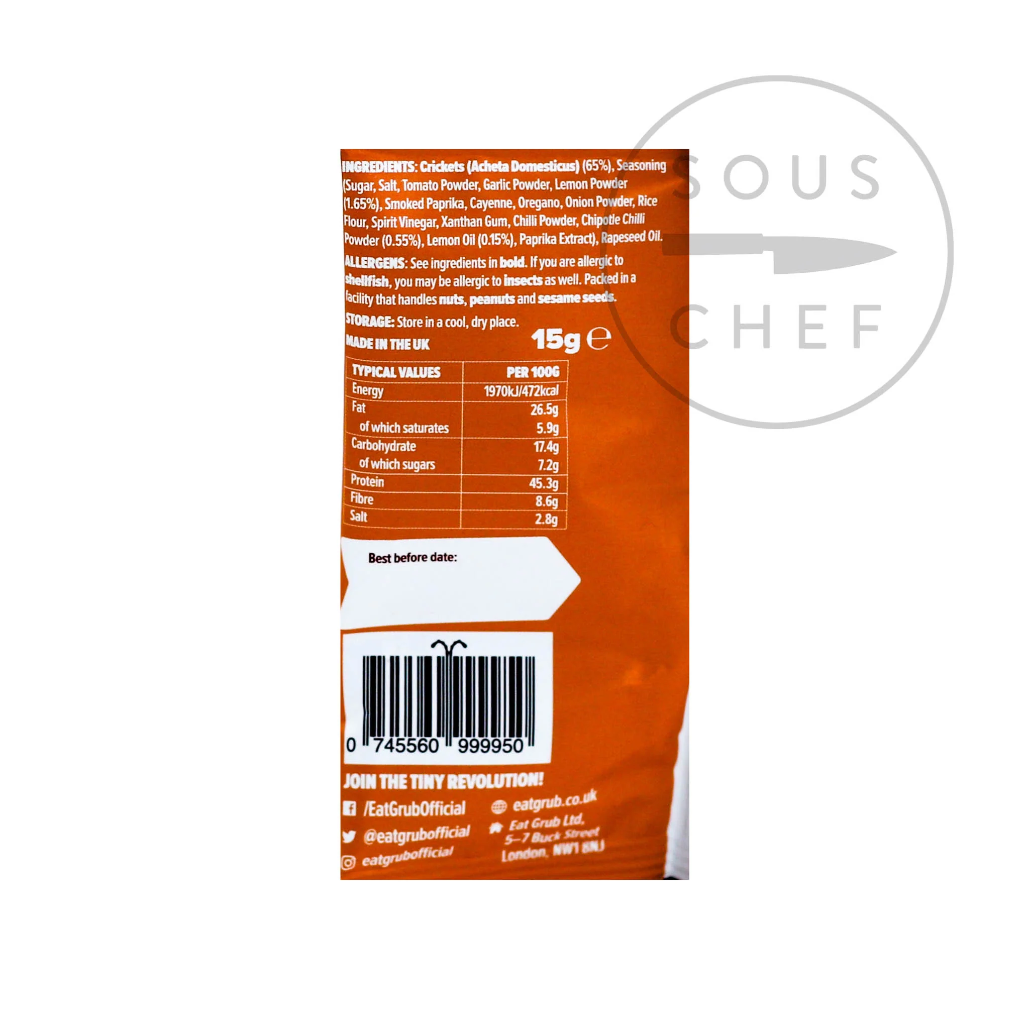 Peri Peri Crunchy Roasted Crickets, 15g - Image 2