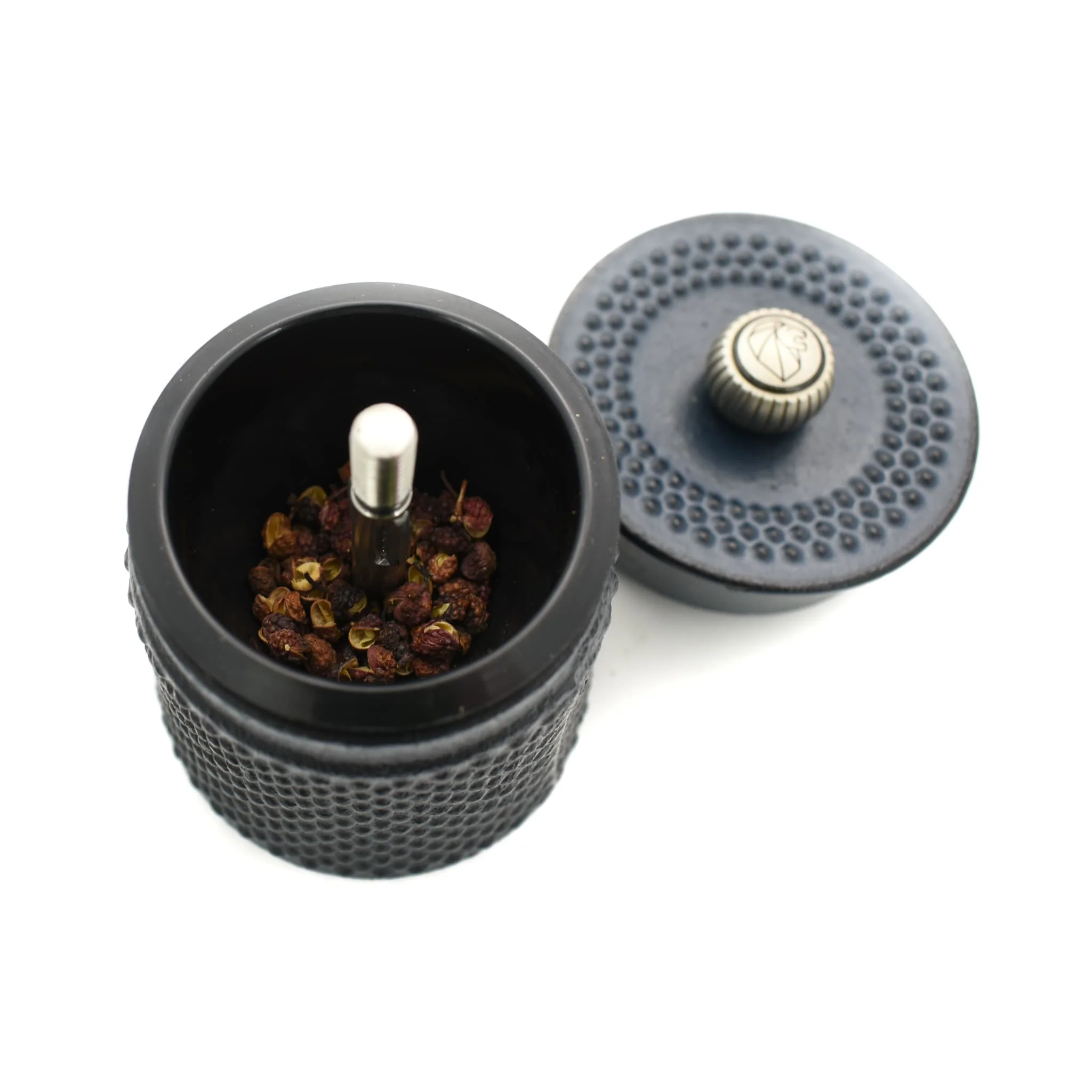 Peugeot Bali Fonte Cast Iron Pepper Mill Blue, 8cm - Image 2