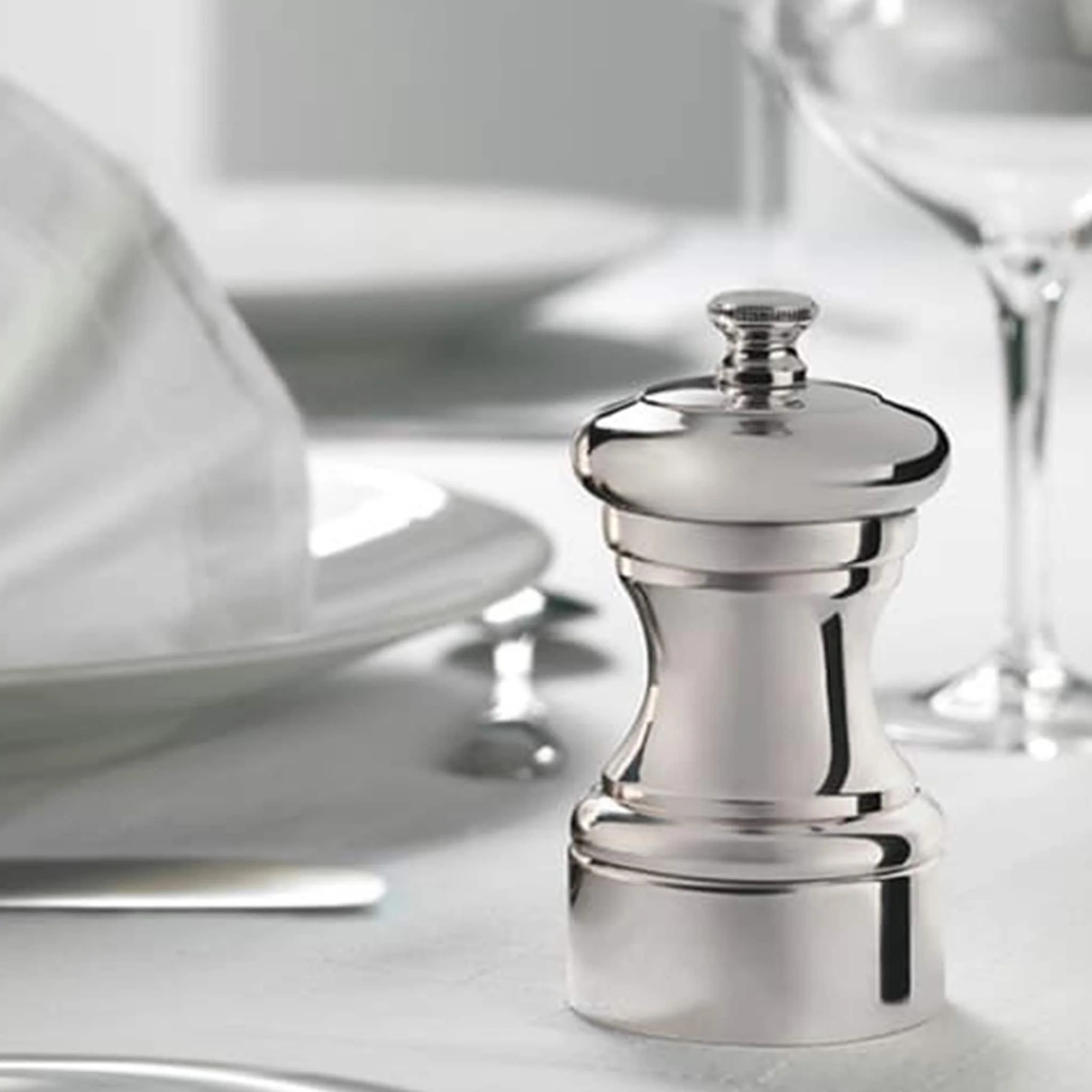 Peugeot Mignonnette Silver Plated Pepper Mill, 10cm - Image 2