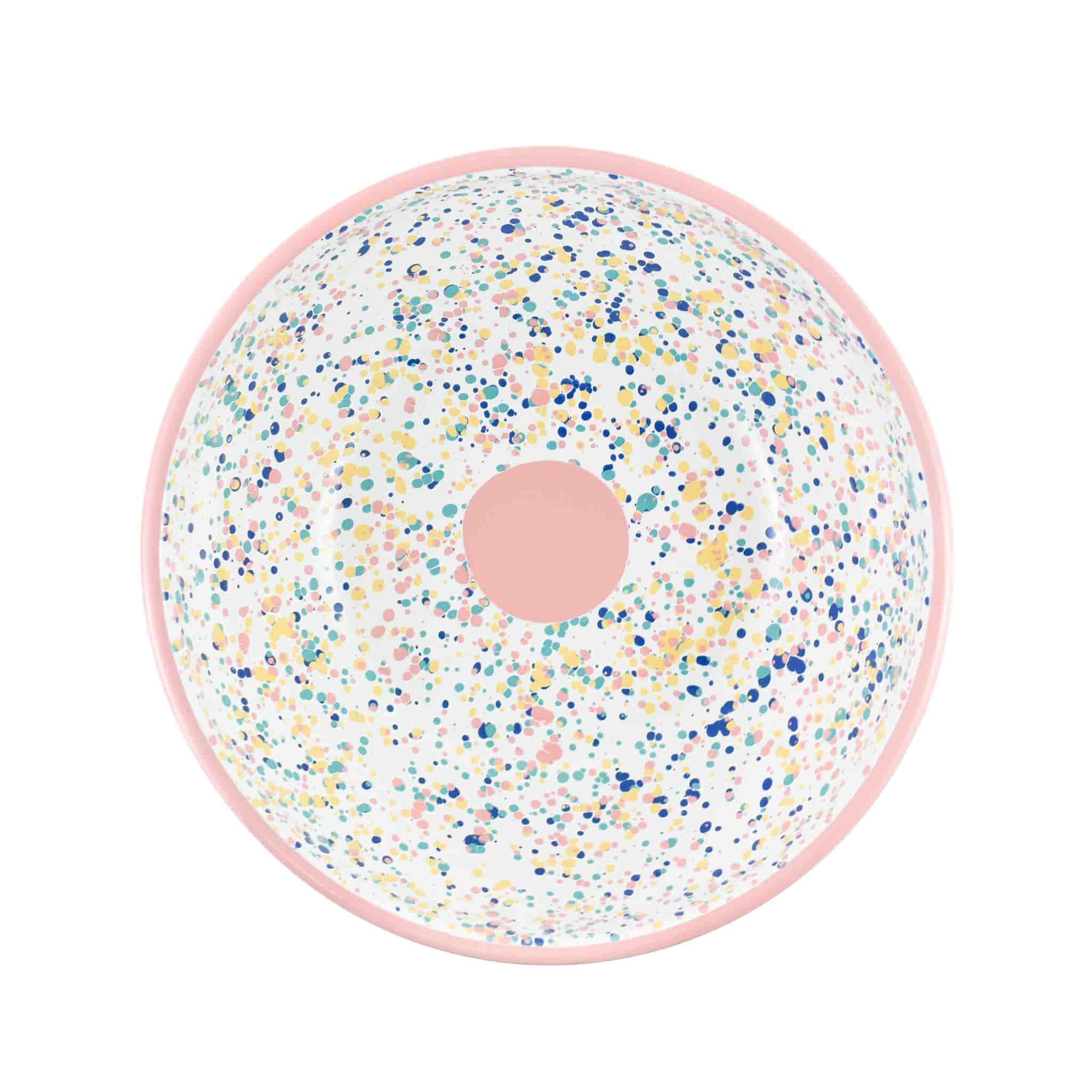 Pink Dot Enamel Large Salad Bowl, 32cm - Image 3
