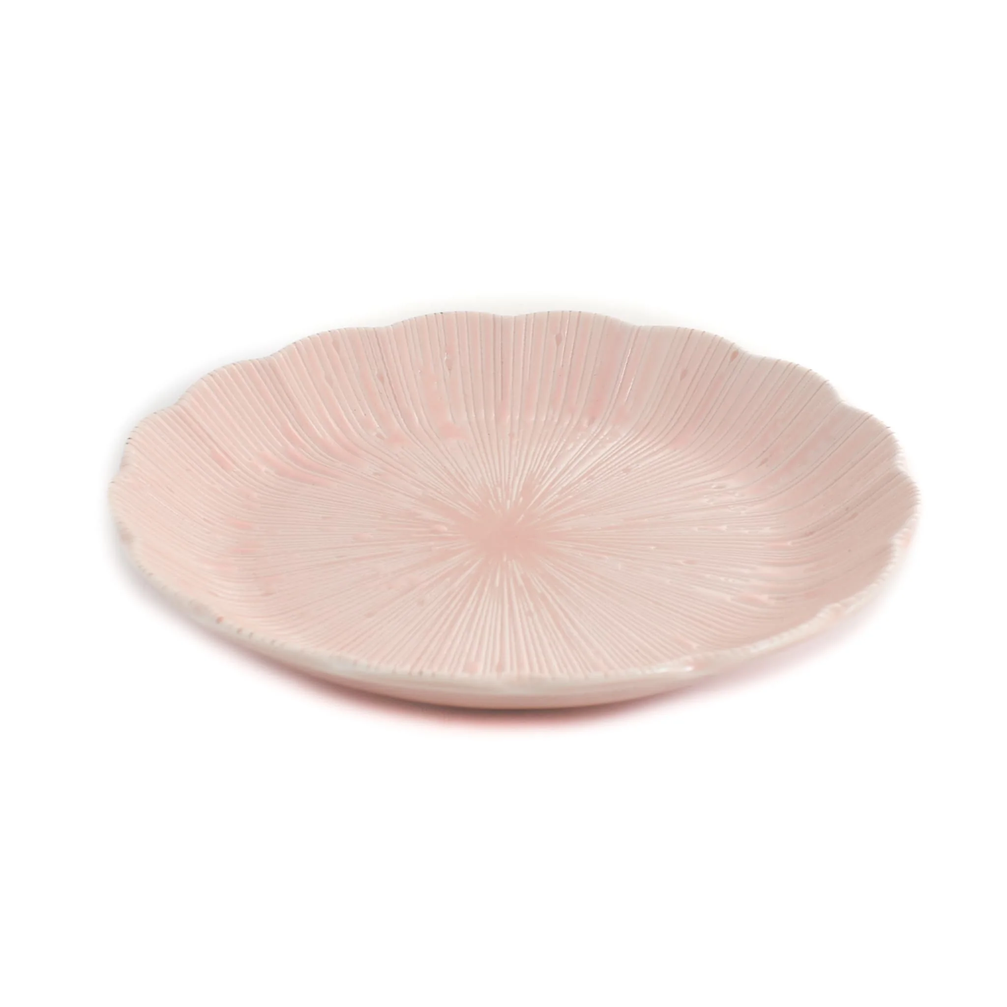 Pink Scalloped Japanese Deep Dinner Plate, 22cm - Image 2