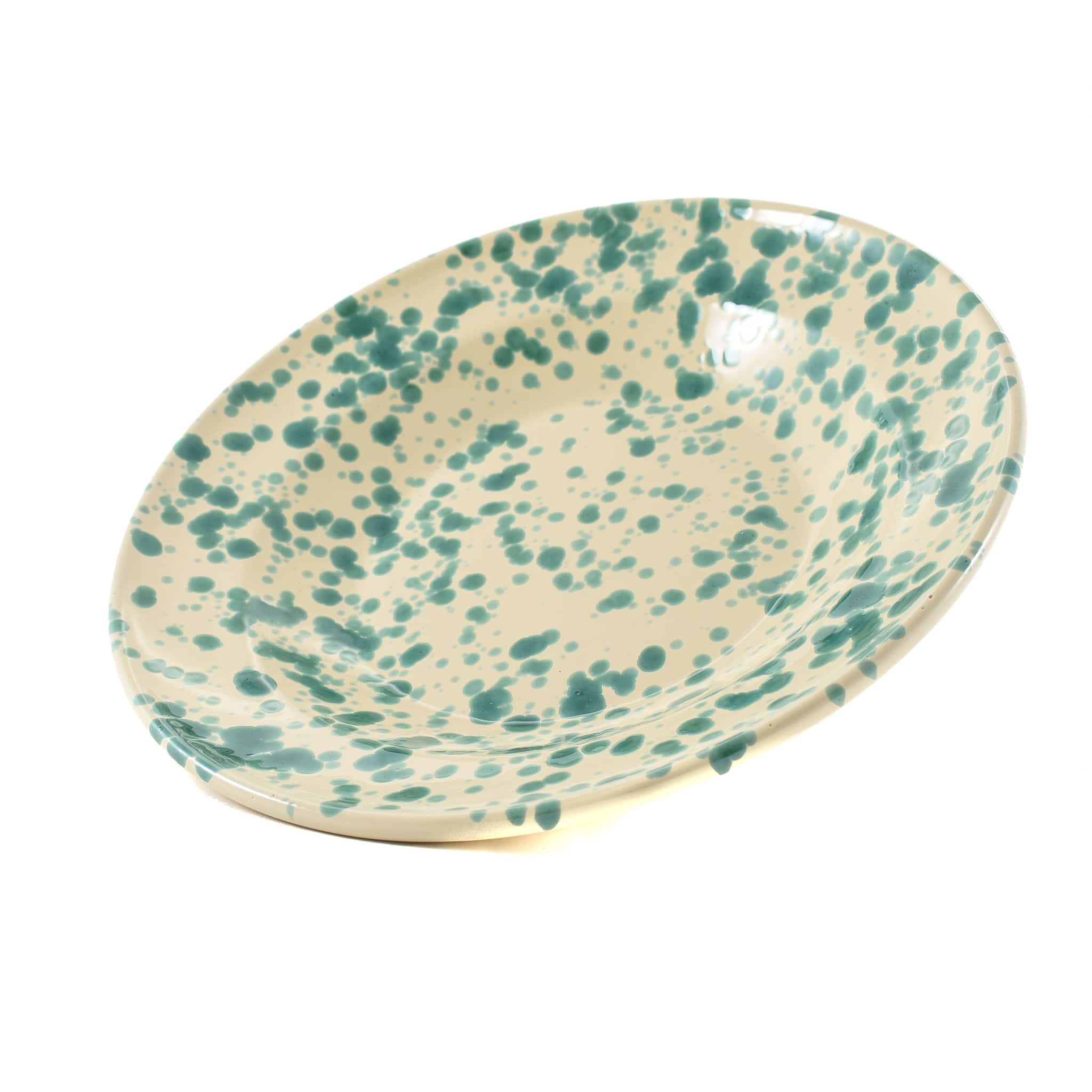 Puglia Aquamarine Splatter Pasta Bowl, 29cm - Image 3
