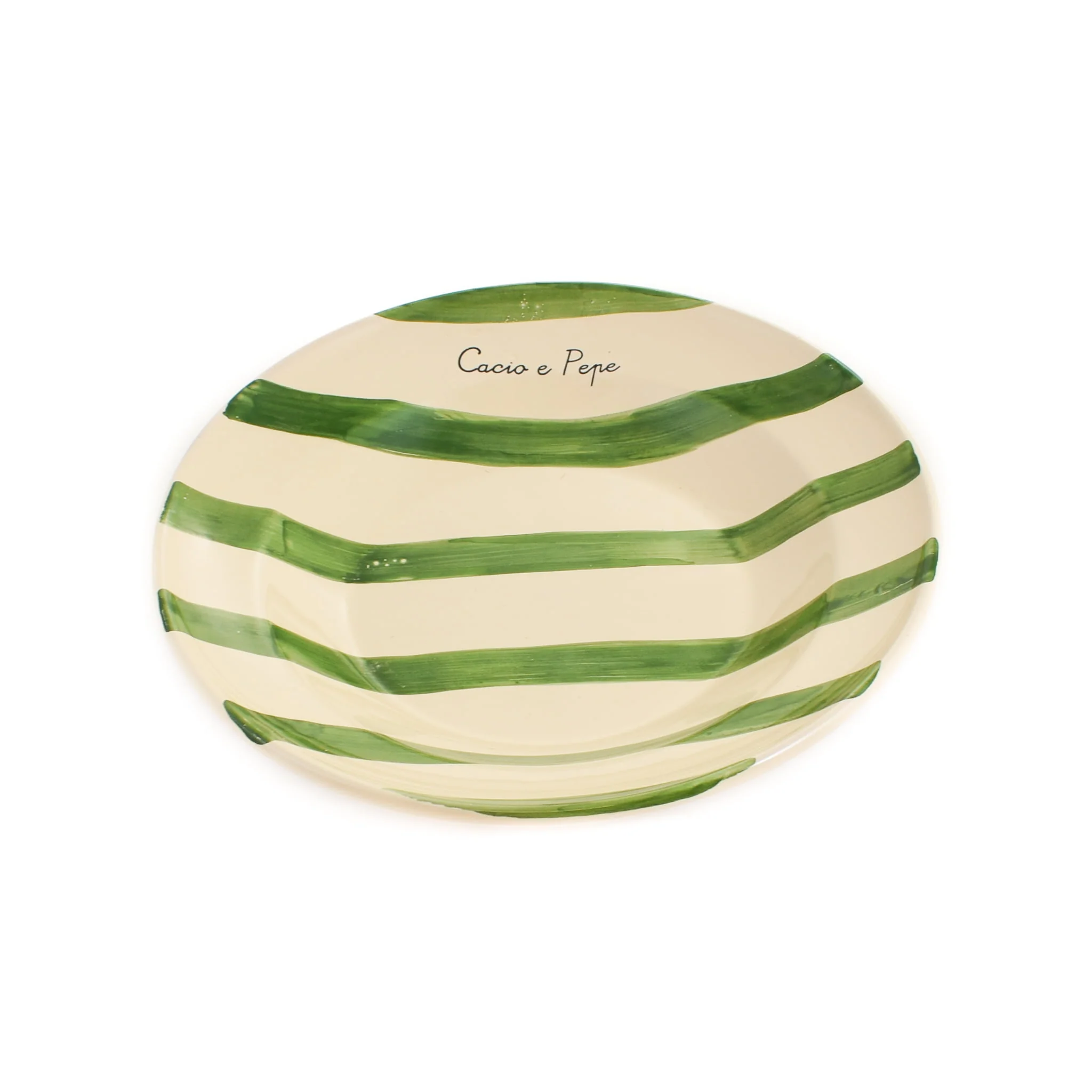 Puglia "Cacio E Pepe" Green Stripe Pasta Bowl, 29cm - Image 4