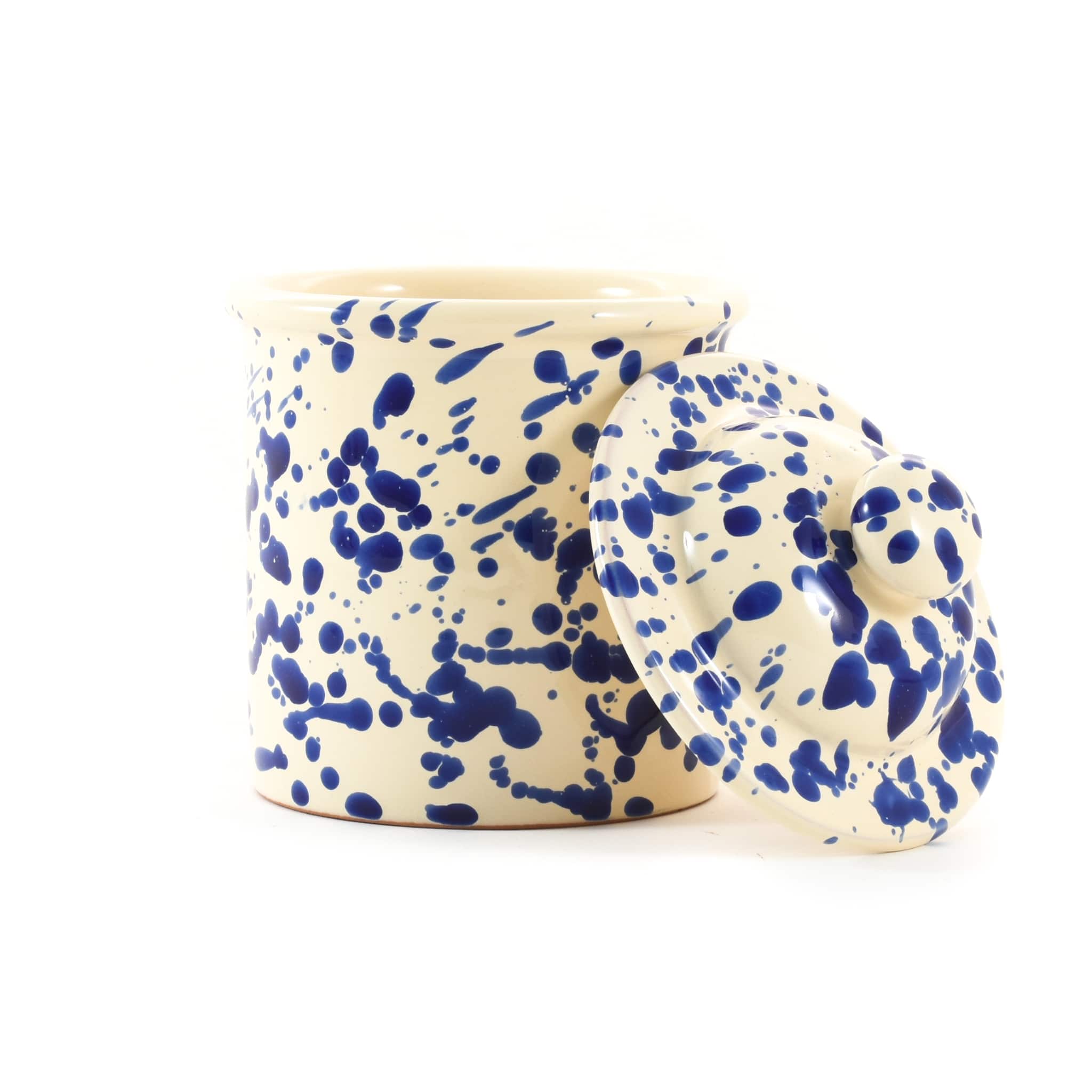 Puglia Blue Splatter Storage Jar, 15cm - Image 2