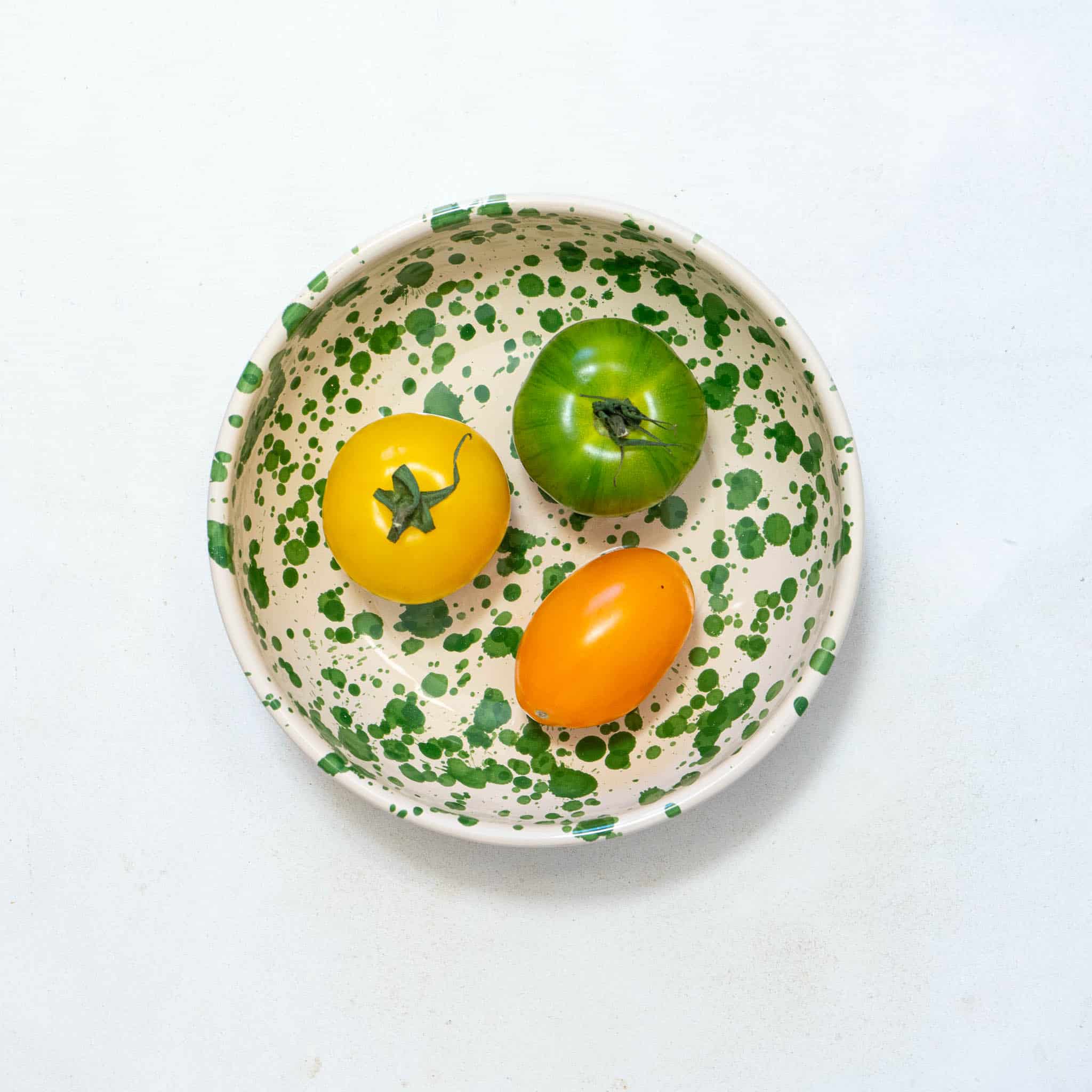 Puglia Green Splatter Bowl, 19cm - Image 3