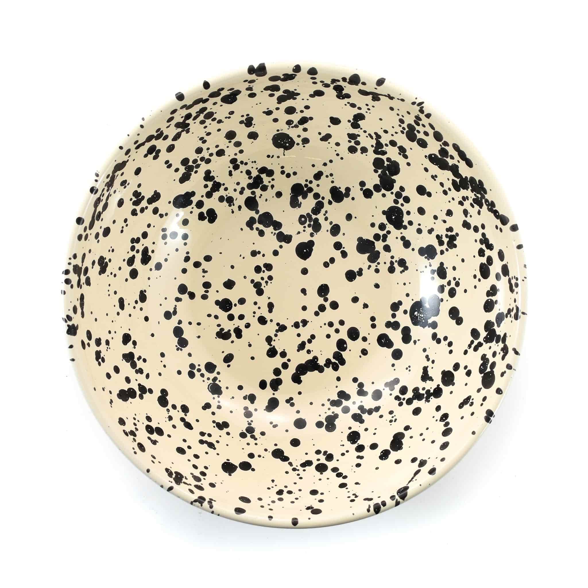 Puglia Black Splatter Large Salad Bowl, 28cm - Image 3