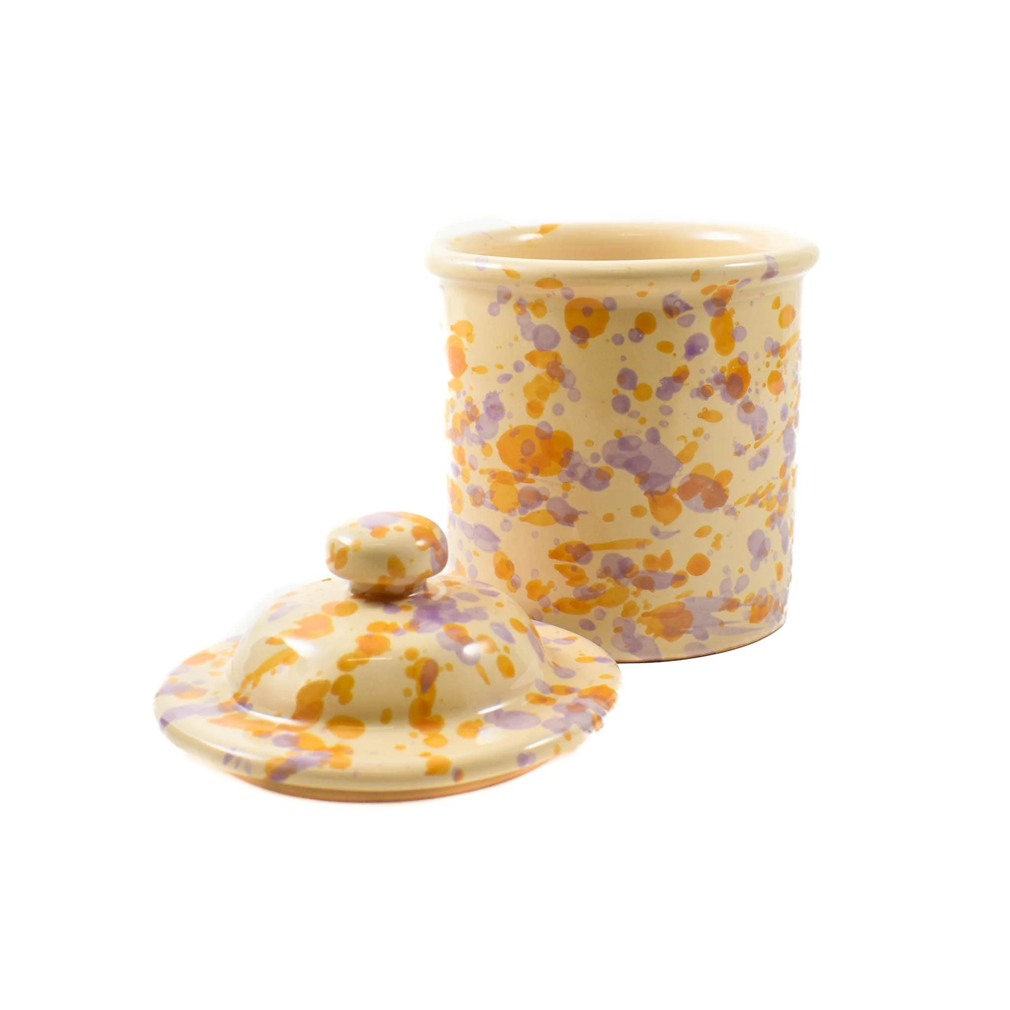 Puglia Lilac and Yellow Splatter Storage Jar, 15cm - Image 2