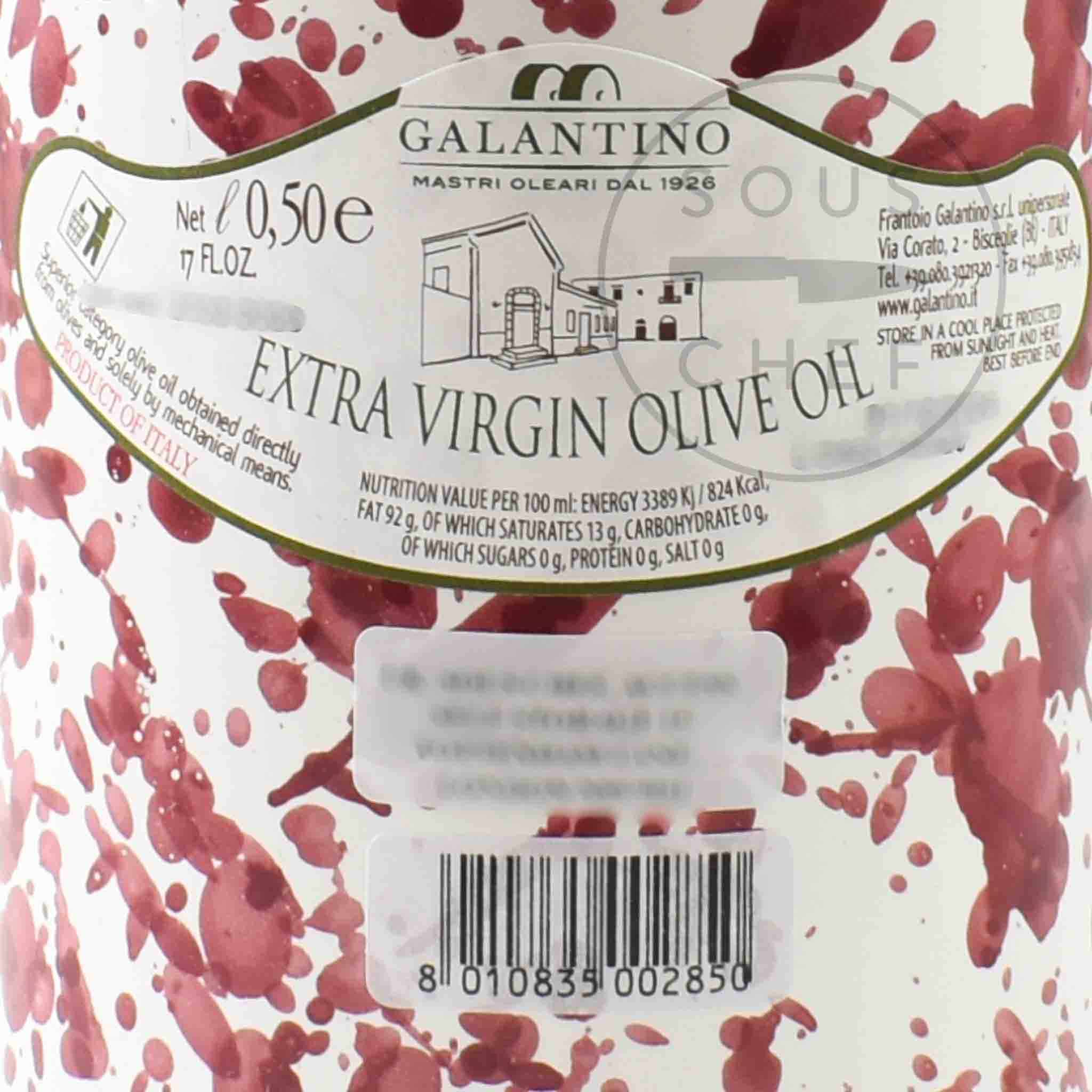 Puglian Extra Virgin Olive Oil in Burgundy Splatter Ceramic Bottle, 500ml - Image 3