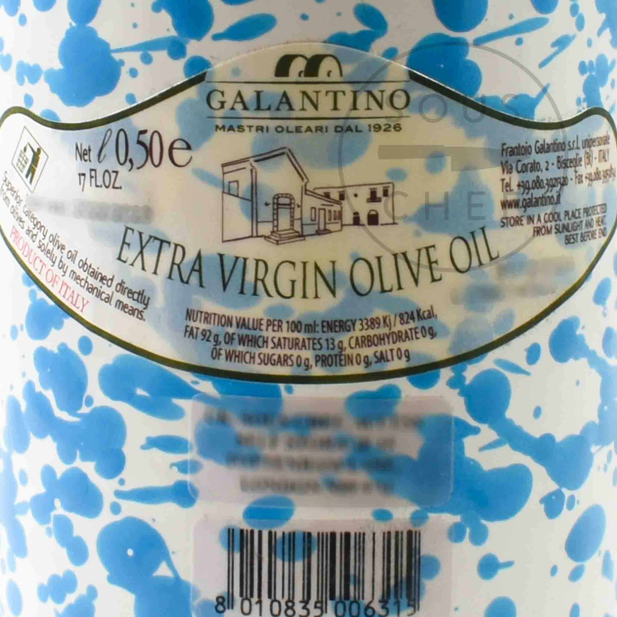 Puglian Extra Virgin Olive Oil in Light Blue Splatter Ceramic Bottle, 500ml - Image 3