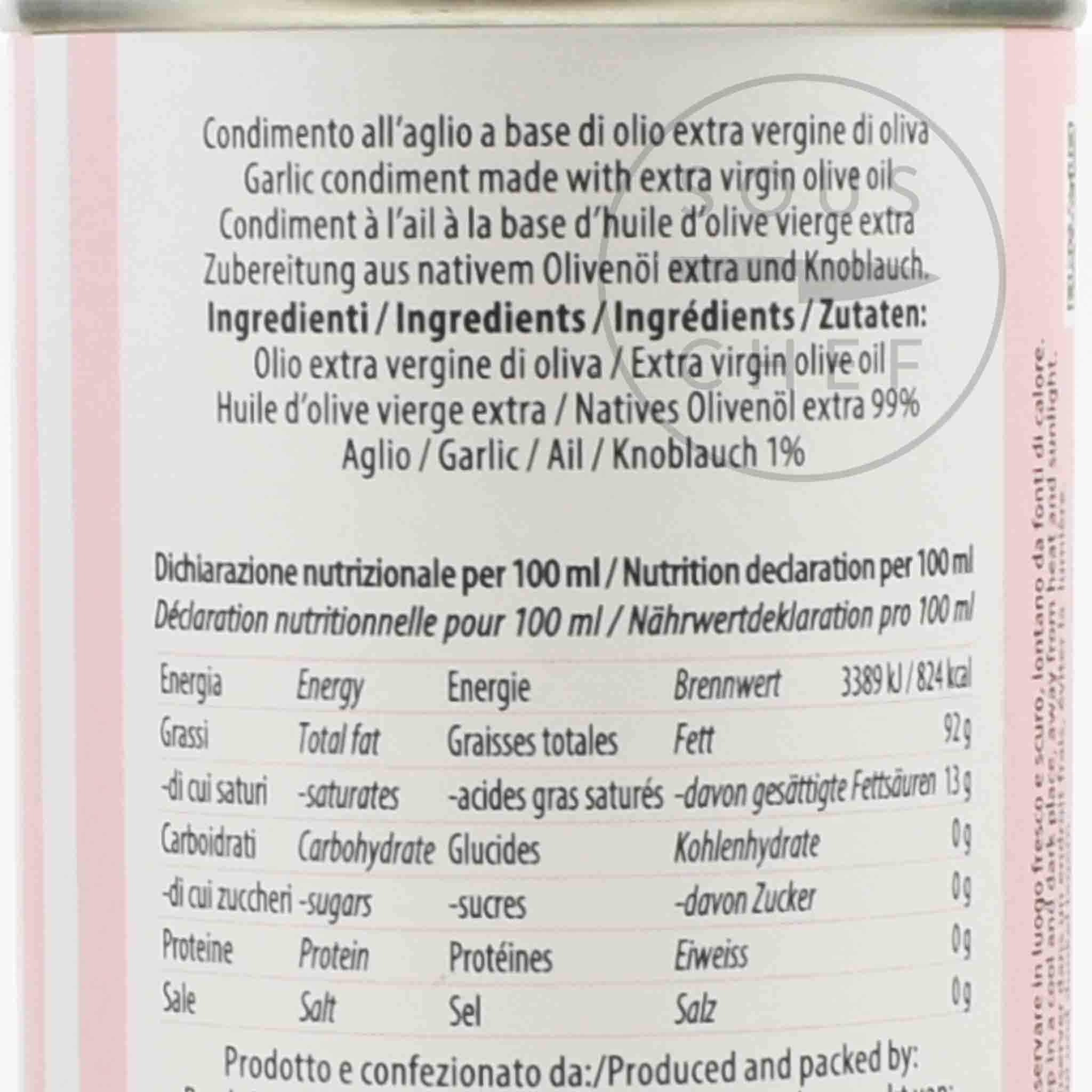 Puglian Garlic Extra Virgin Olive Oil In Tin, 250ml - Image 2