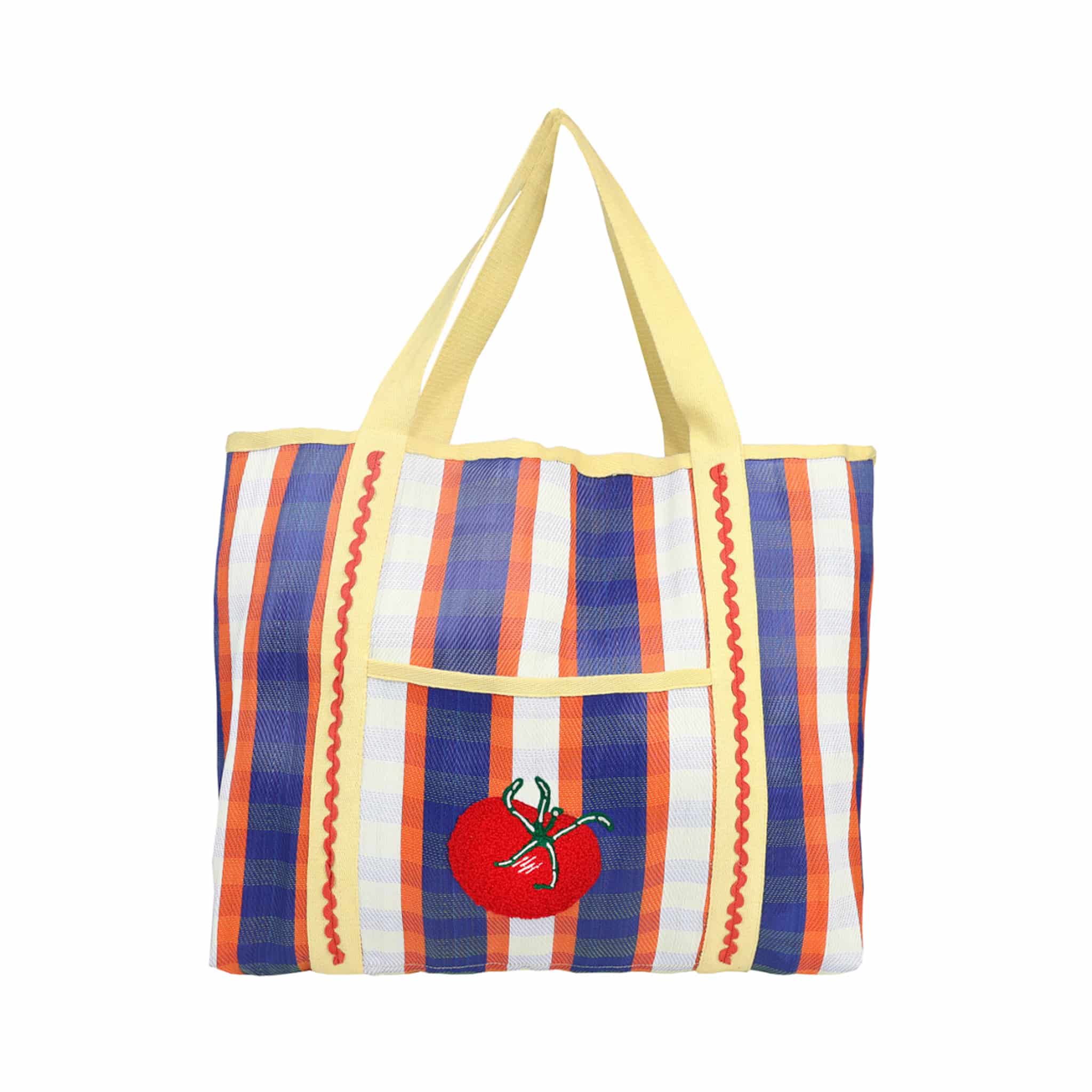 Recycled Plastic Striped Tomato Tote Bag - Image 2