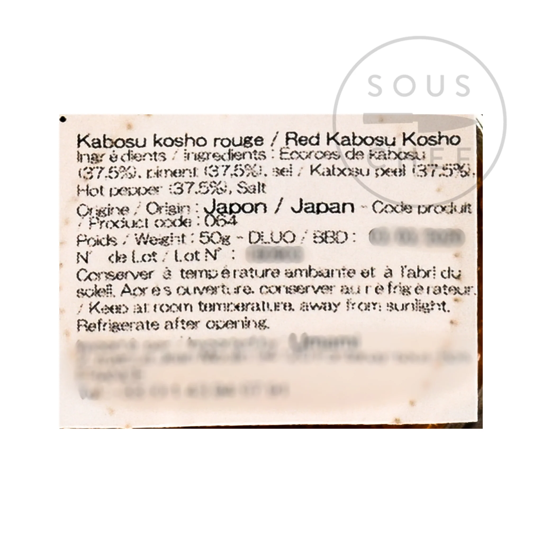 Red Kabosu Citrus Kosho, 50g - Image 4