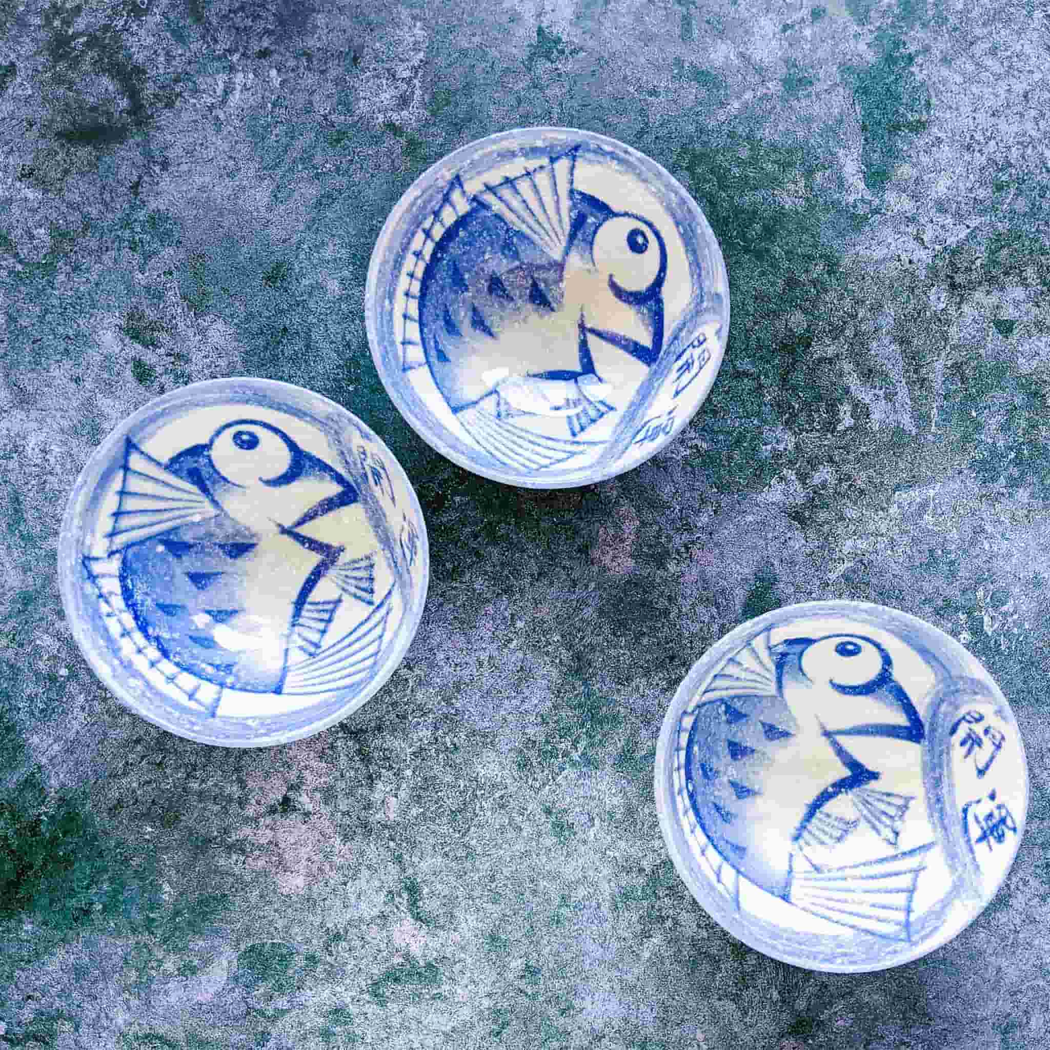 Rice Bowl With Blue Fish, 12cm - Image 4