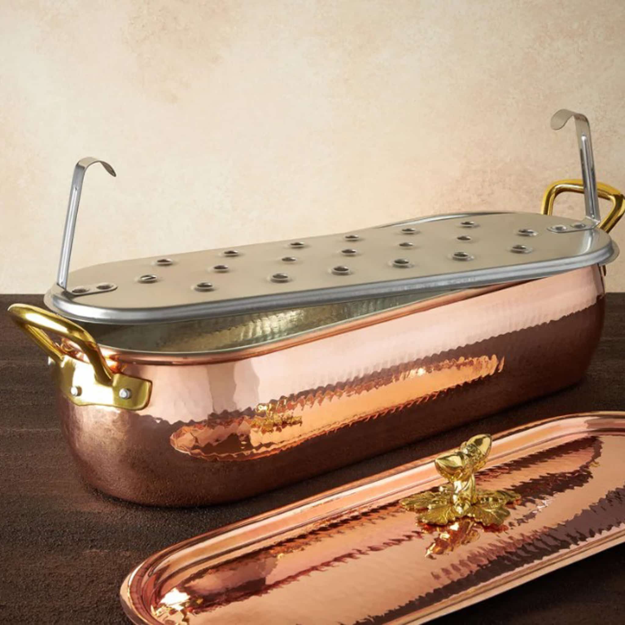 Ruffoni Historia Décor Hammered Copper Fish Kettle, 50cm - Image 5