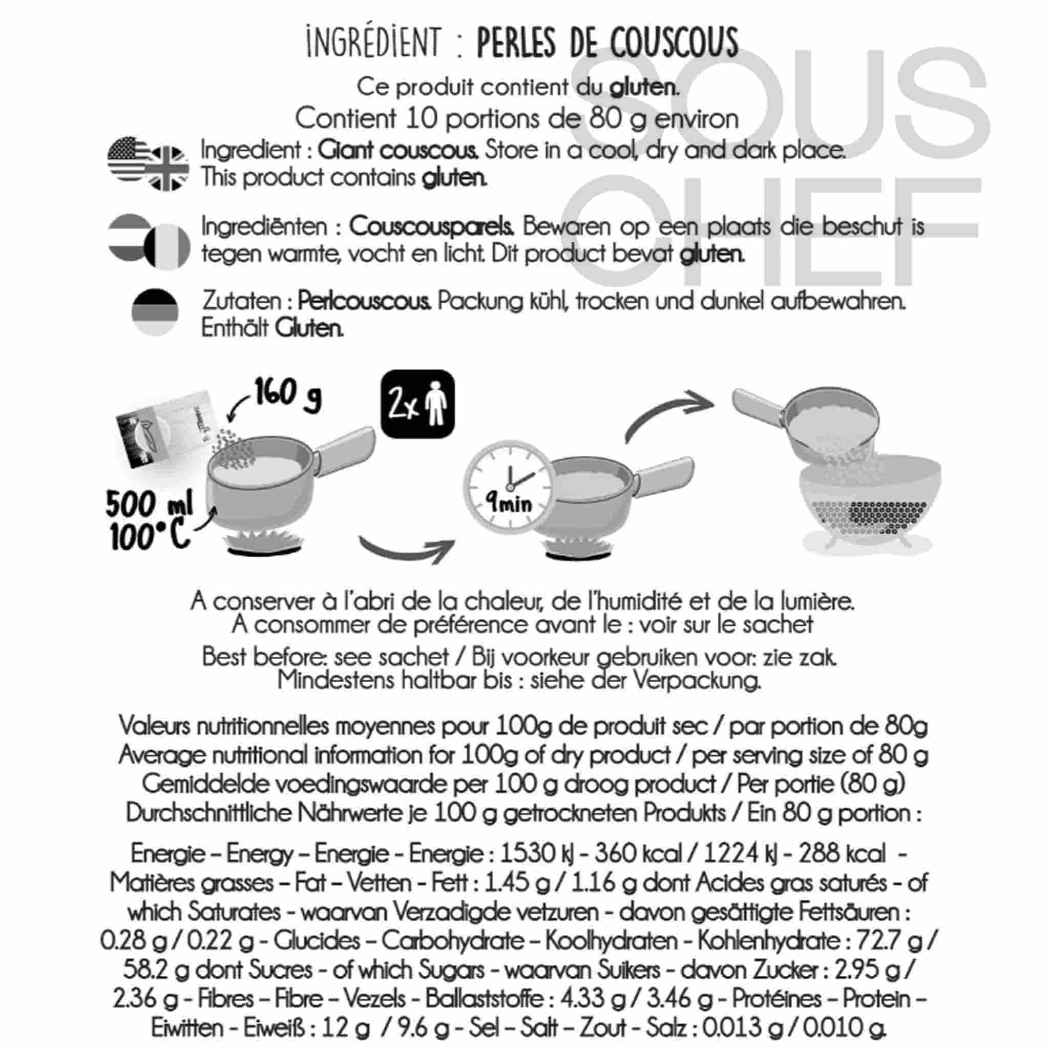 Sabarot Giant Couscous Pearls, 800g - Image 2