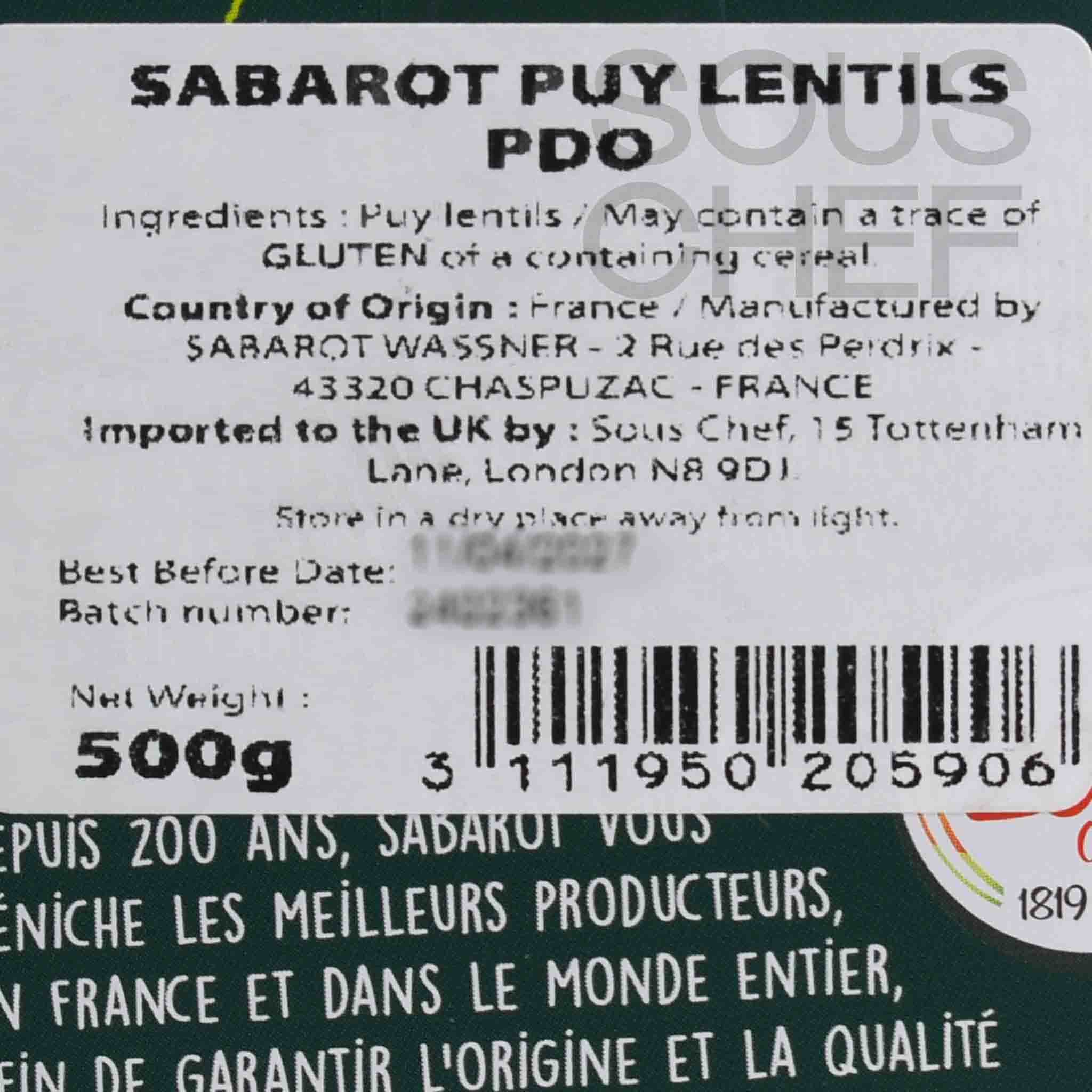 Sabarot PDO Puy Lentils in Metal Tin, 500g - Image 3