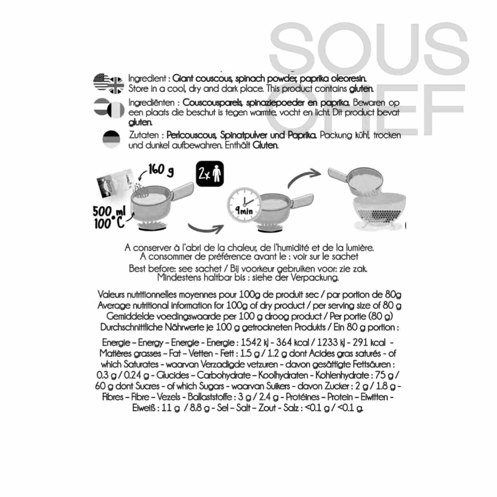 Sabarot Tricolor Couscous Pearls, 800g - Image 2