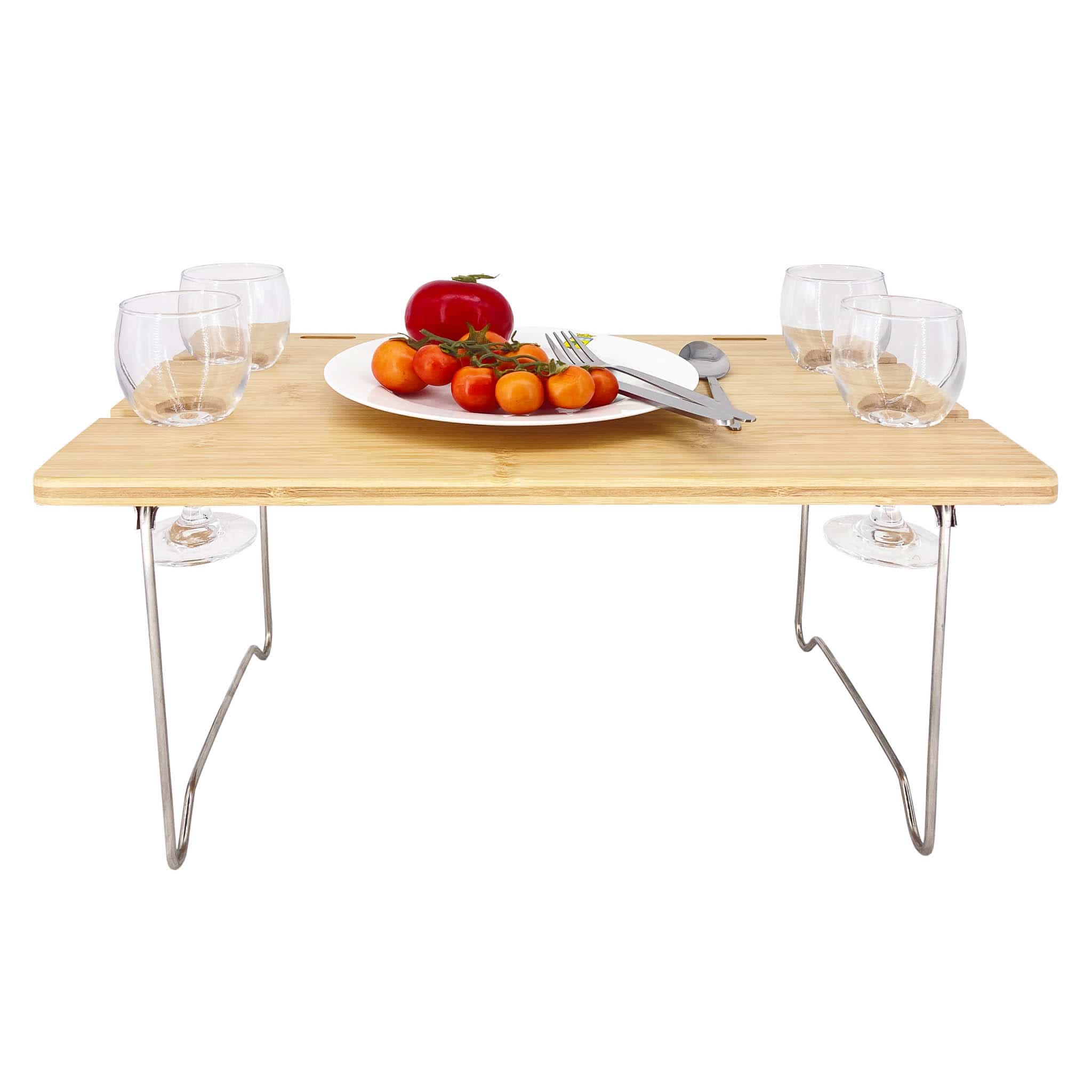 Saint-Malo Blue Striped Picnic Basket with Table, 4 Person - Image 5