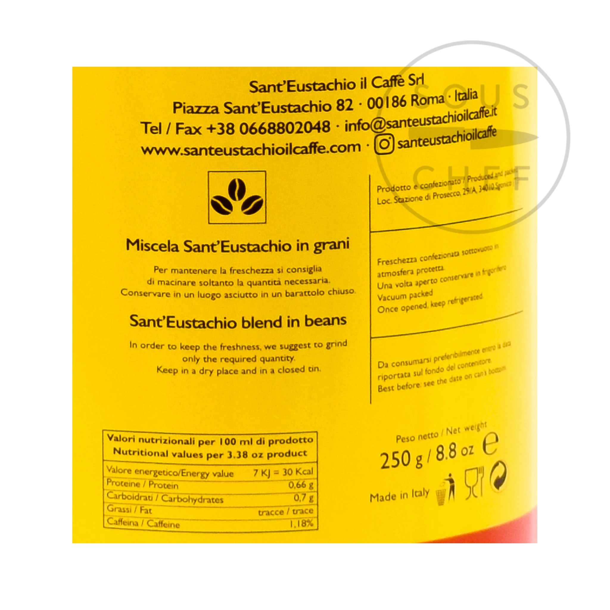 Sant'Eustachio Coffee Beans, 250g - Image 5