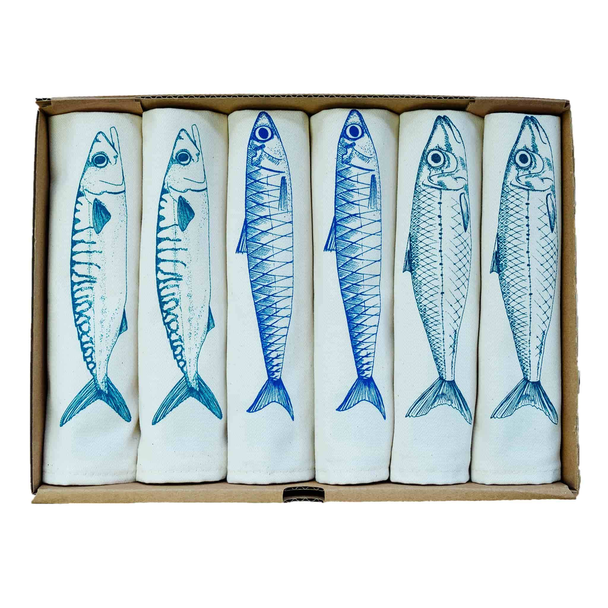 Lottie Day Sardine Design Napkins Box of 6