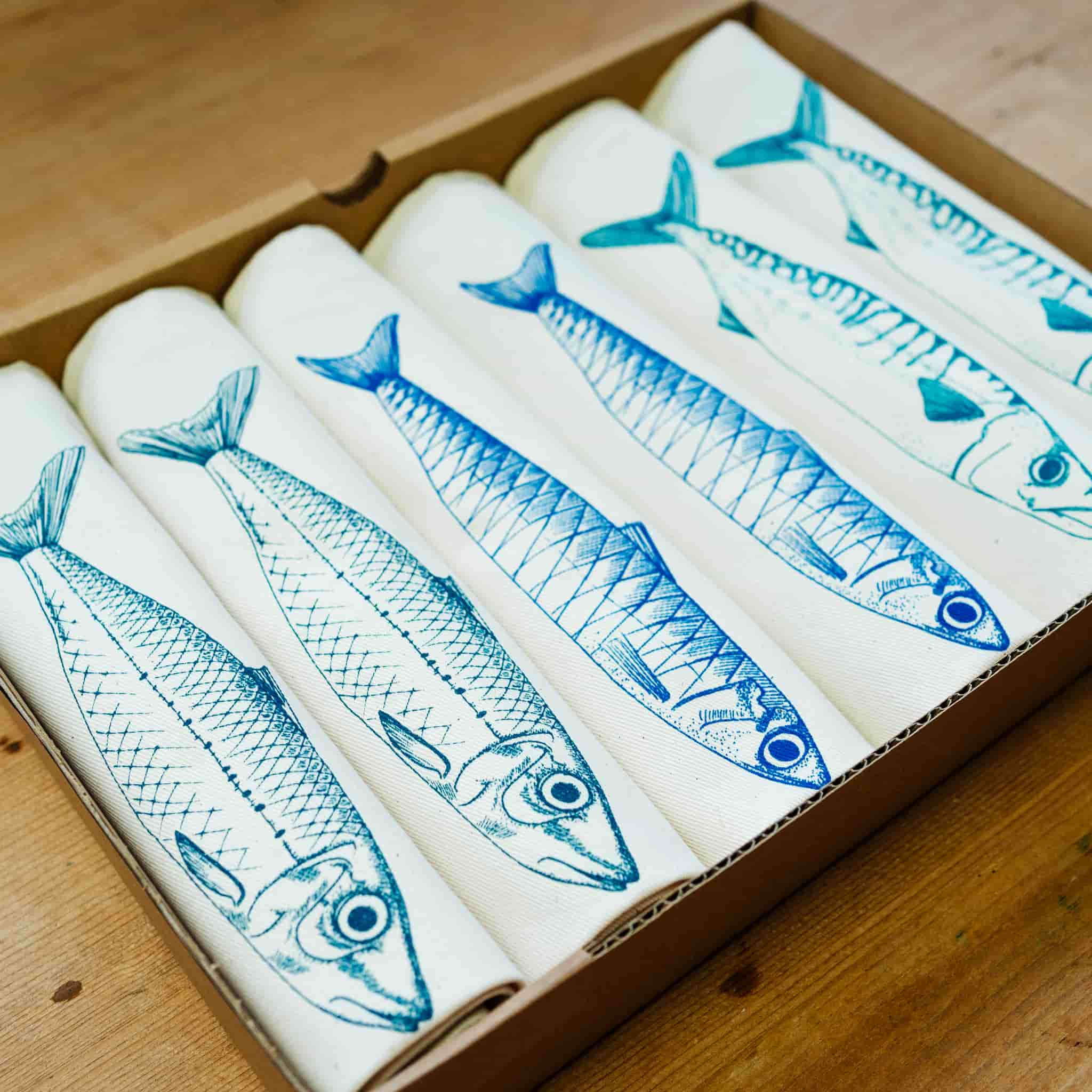 Lottie Day Sardine Design Napkins Box of 6 - Image 2