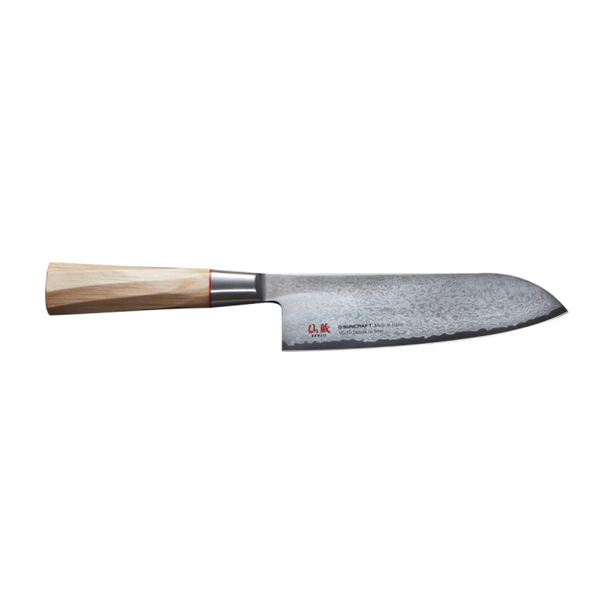 Senzo Twist Damascus Steel VG10 Core Santoku Knife, 16.7cm