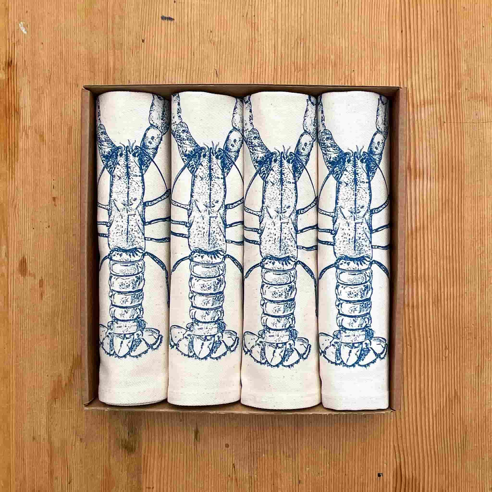 Lottie Day Set of 4 Blue Lobster Napkins - Image 3