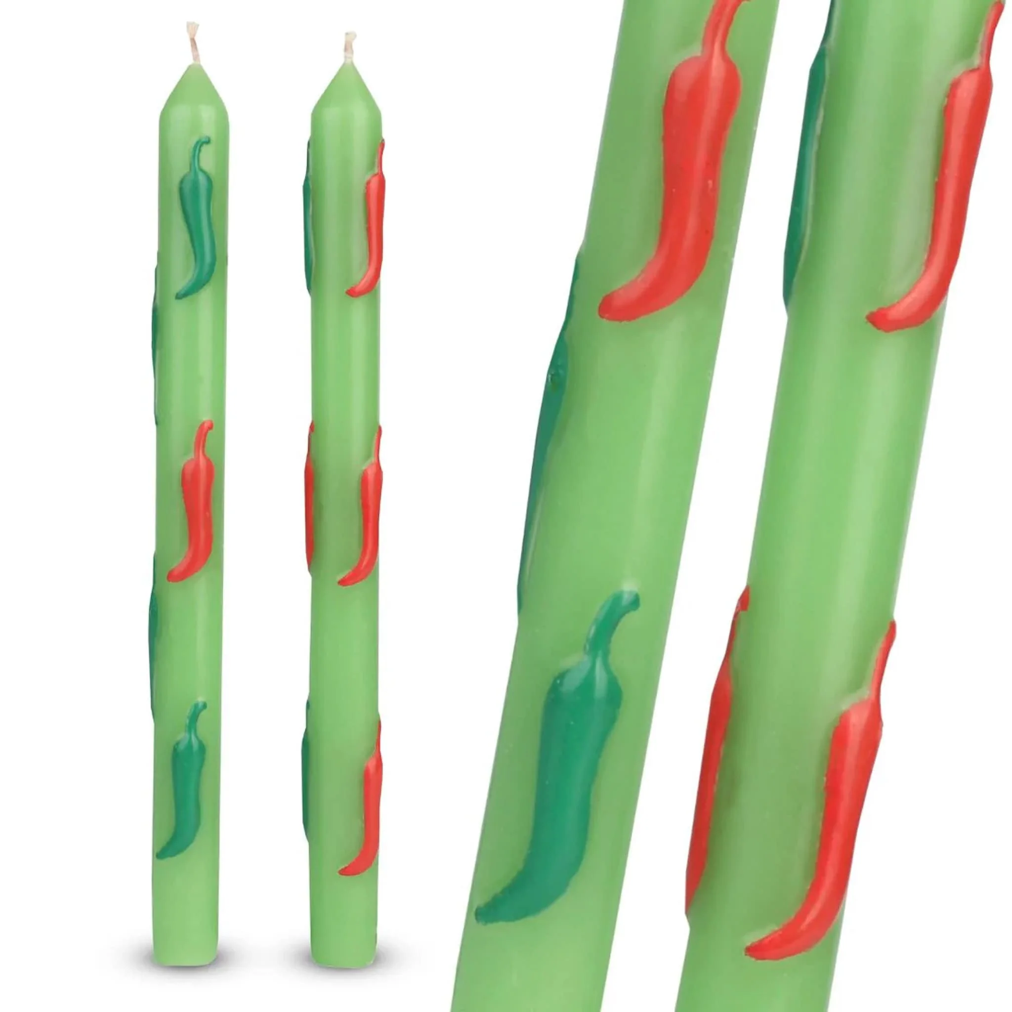 Set of 2 3D Chilli Patterned Candles - Image 2