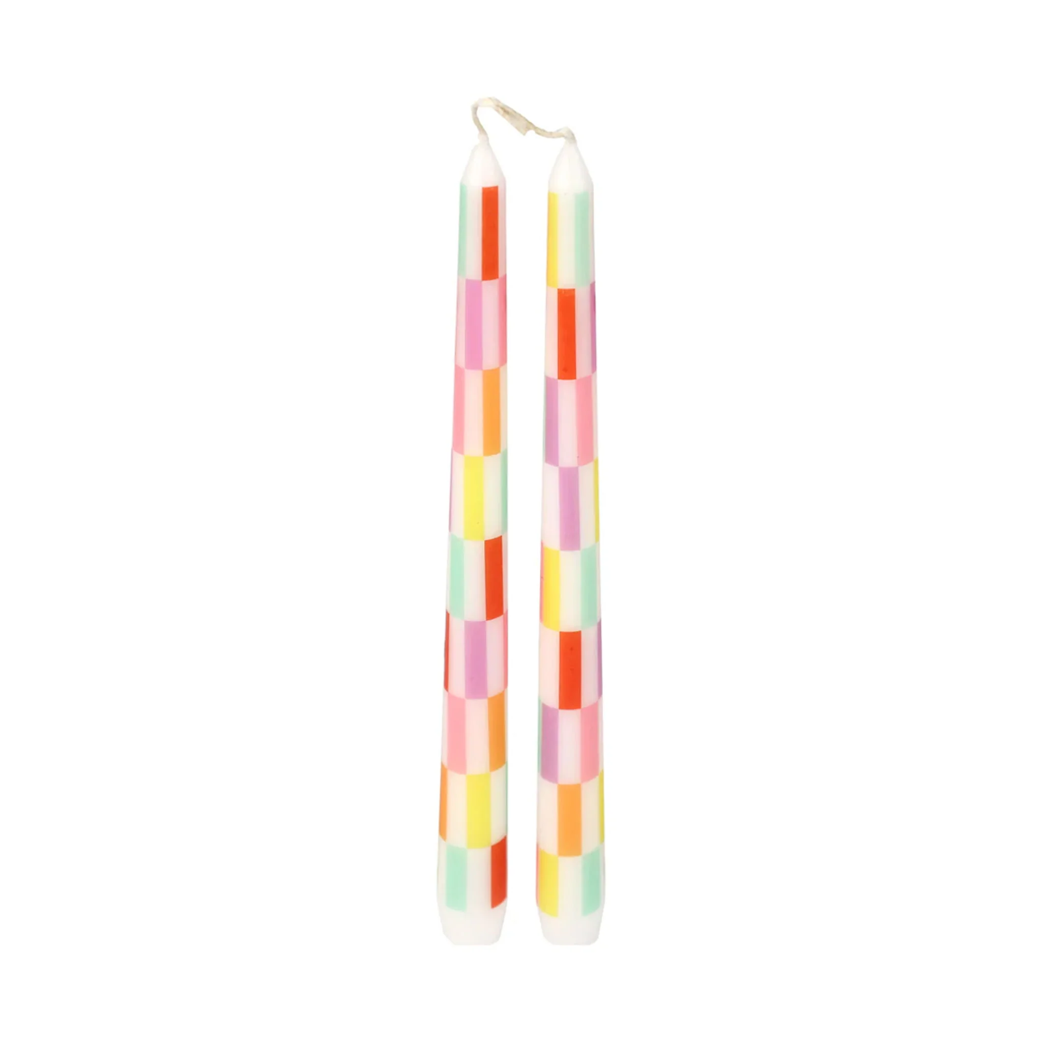 Set of 2 Checkered Candles