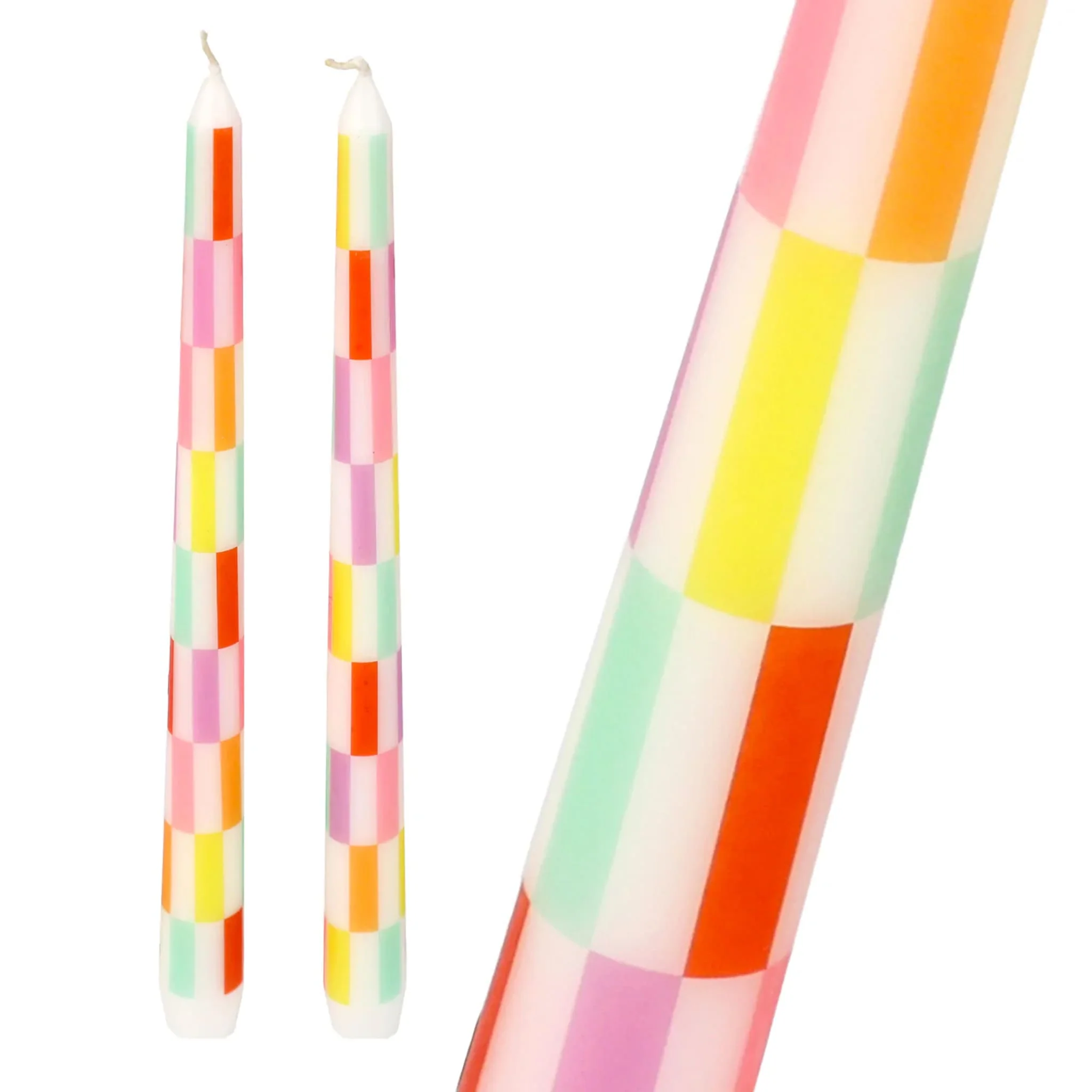Set of 2 Checkered Candles - Image 2