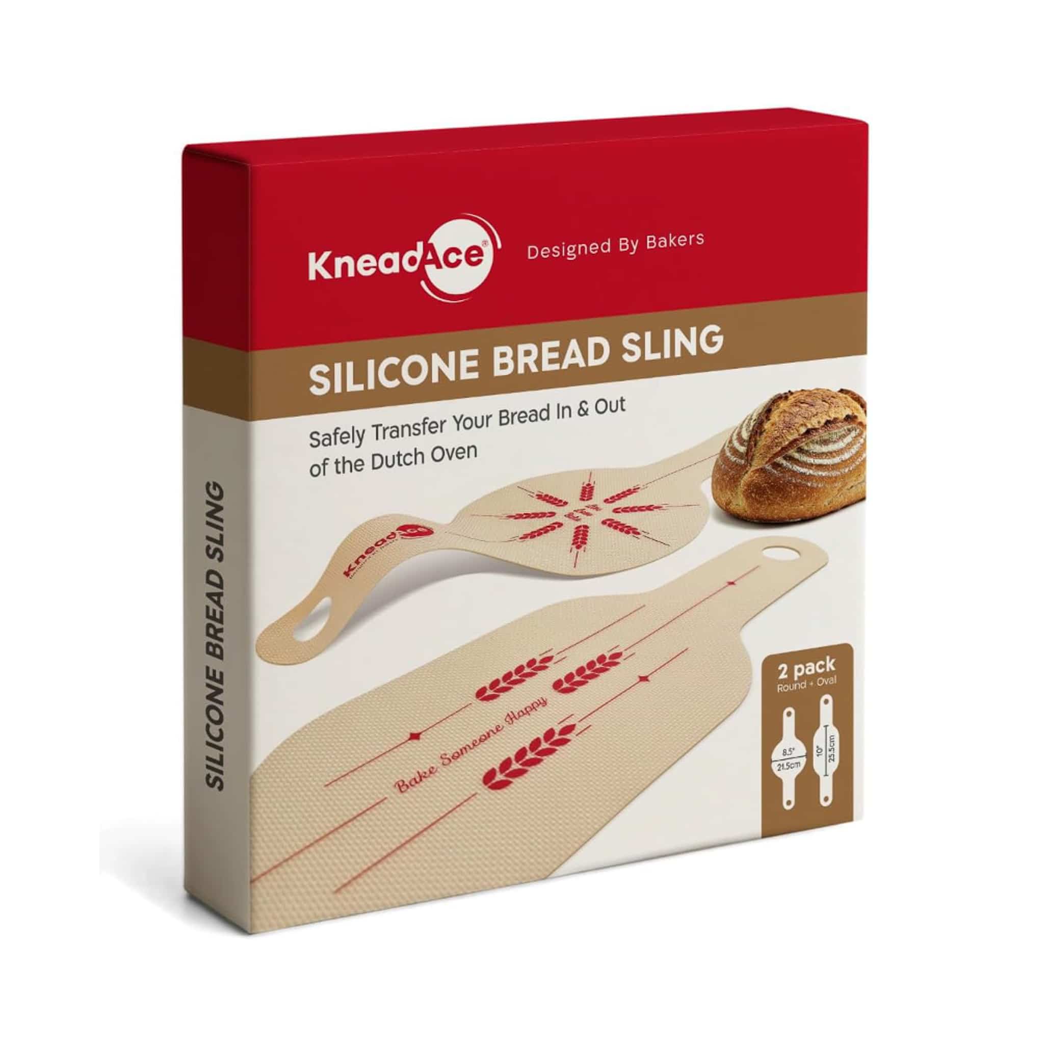 Set of 2 KneadAce Silicone Bread Slings, Oval & Round
