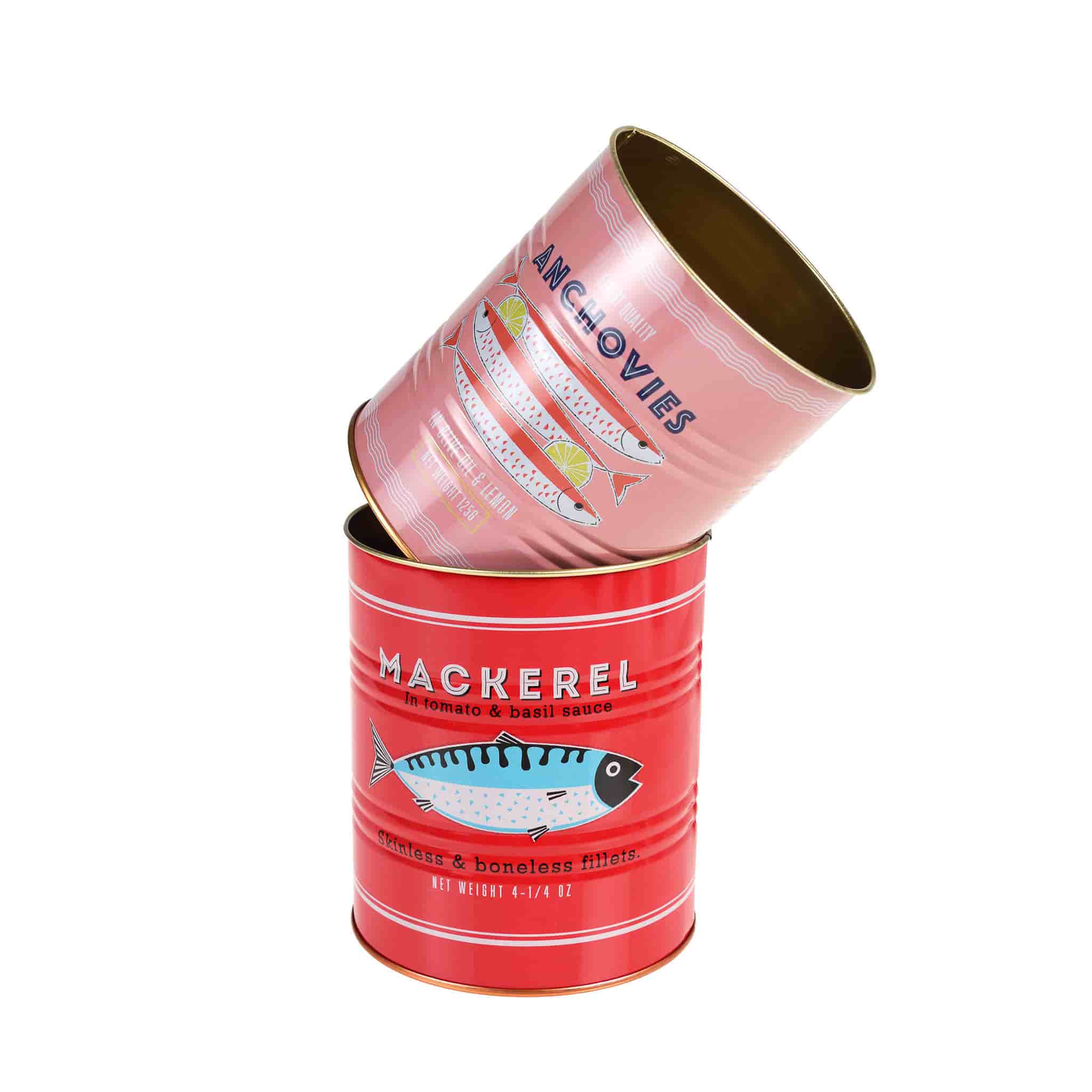 Set of 2 Mackerel & Anchovies Utensil Jars - Image 2