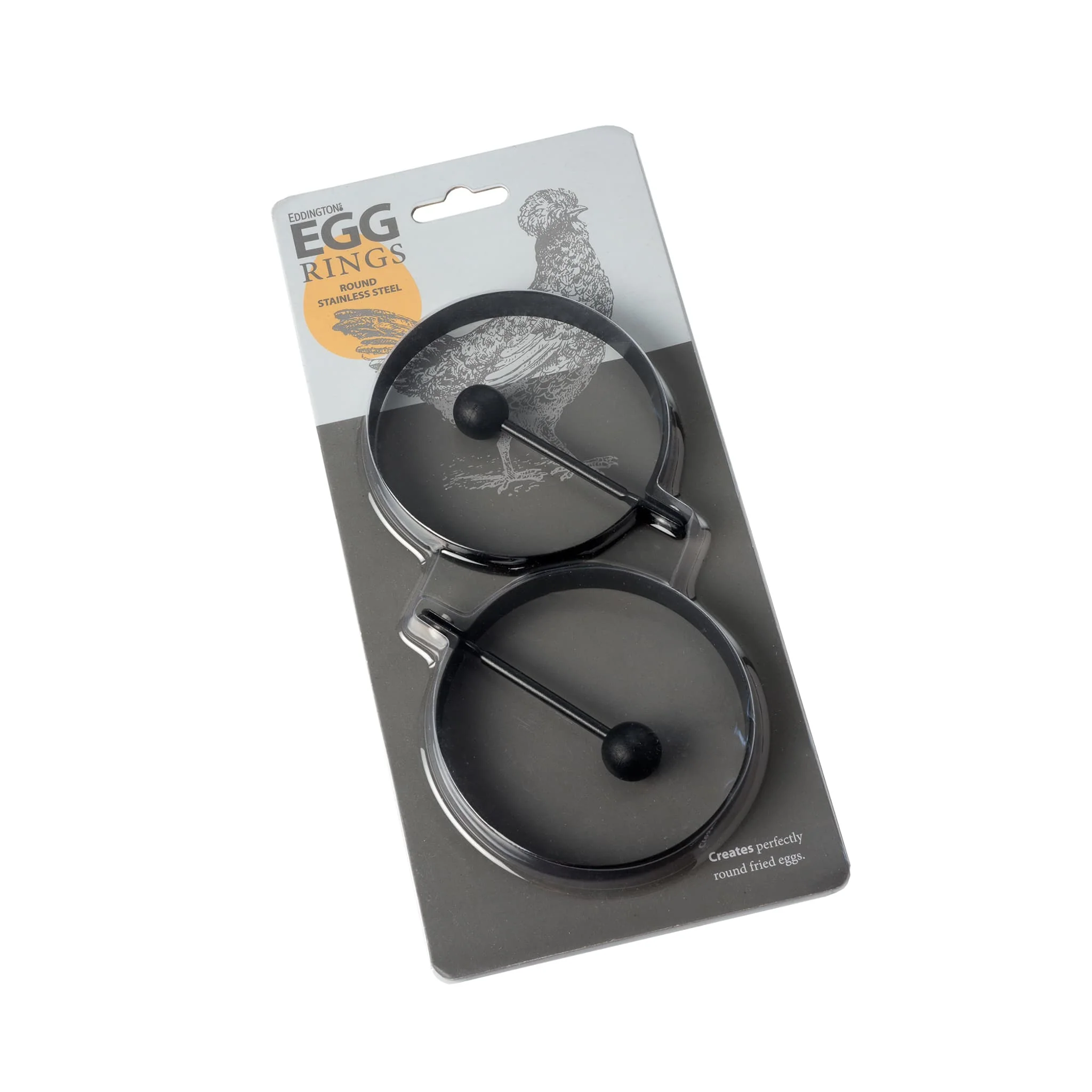 Set of 2 Non-Stick Egg Rings with Folding Handle - Image 2