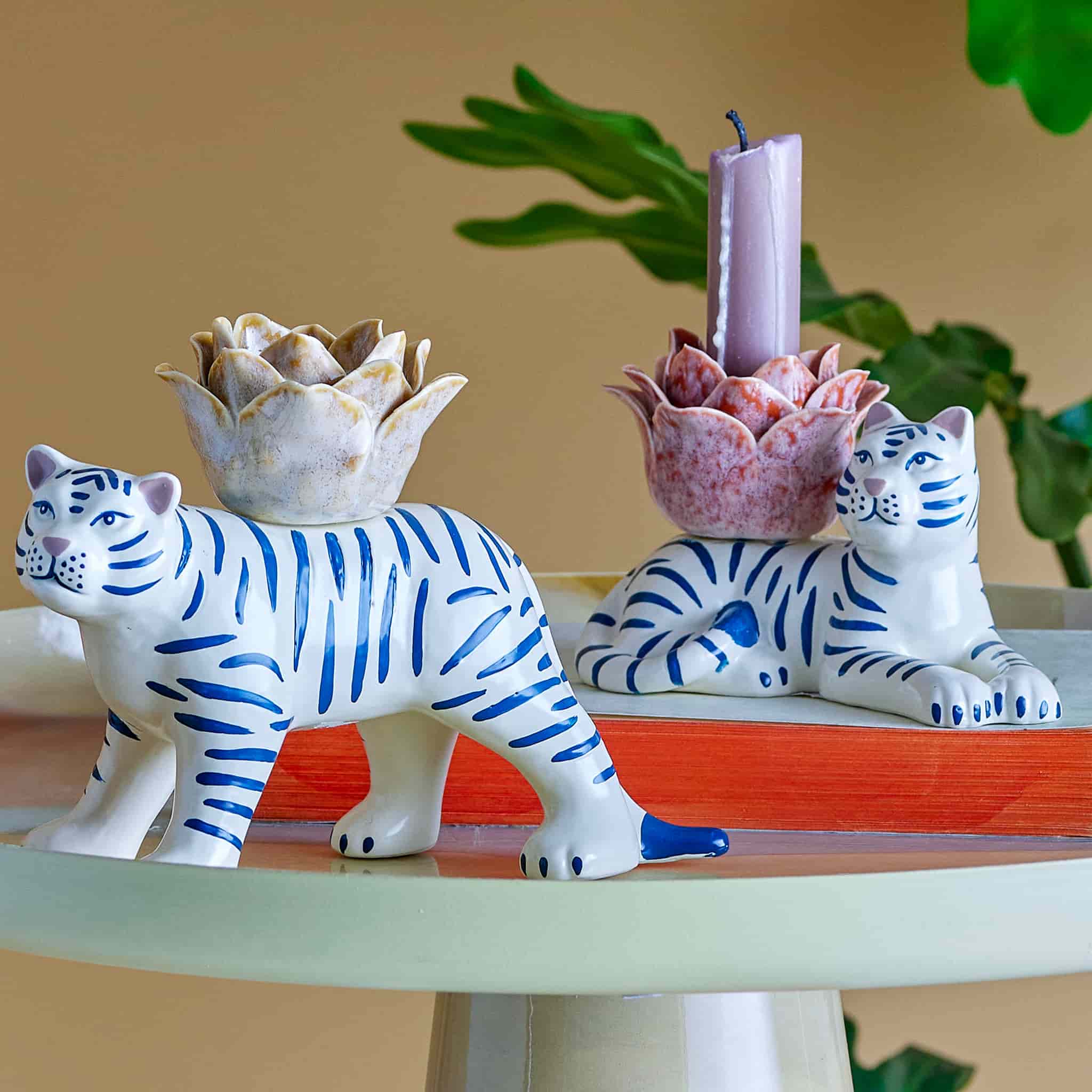 Set of 2 Rory Tiger Candle Holders - Image 3