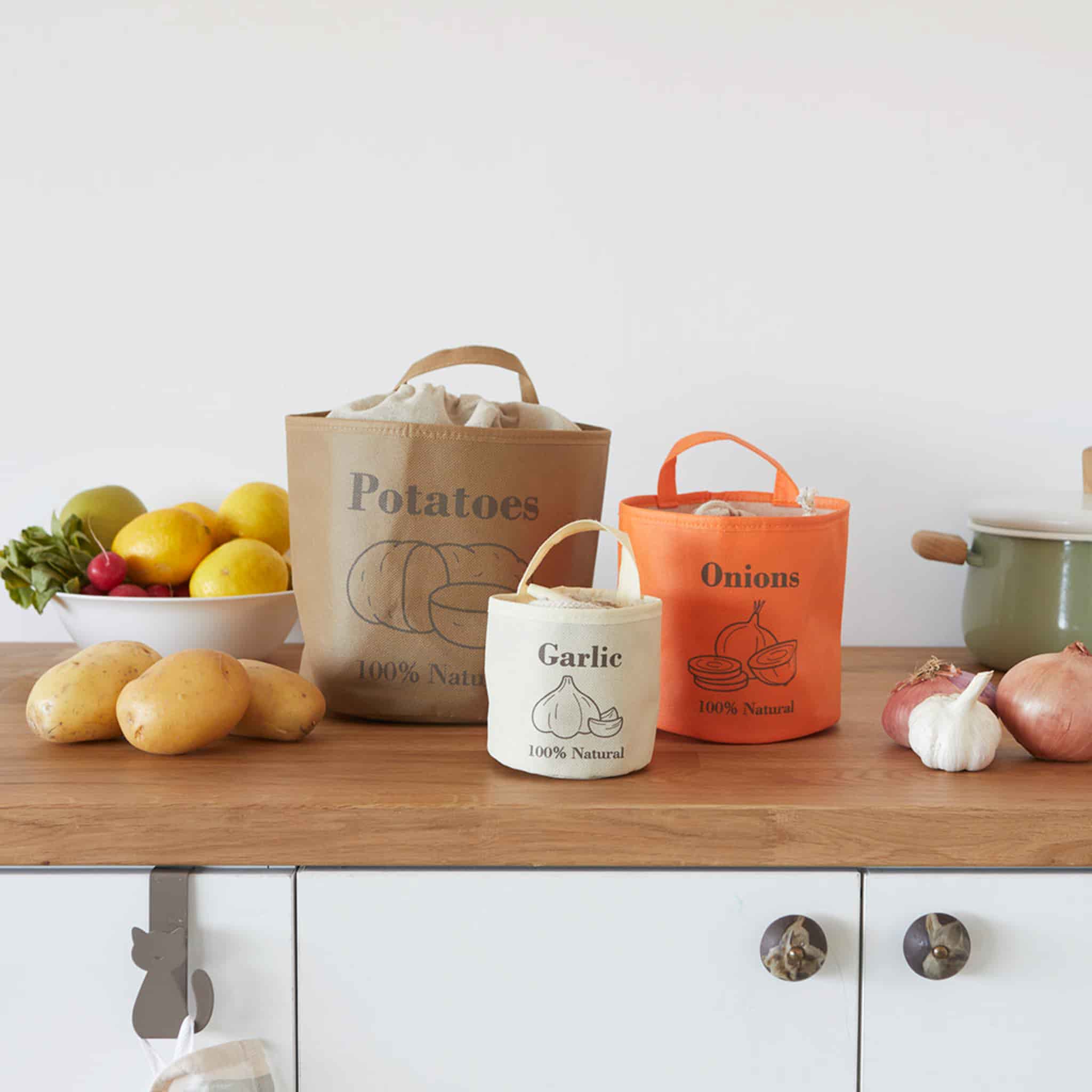 Set of 3 Vegetable Storage Bags - Image 2