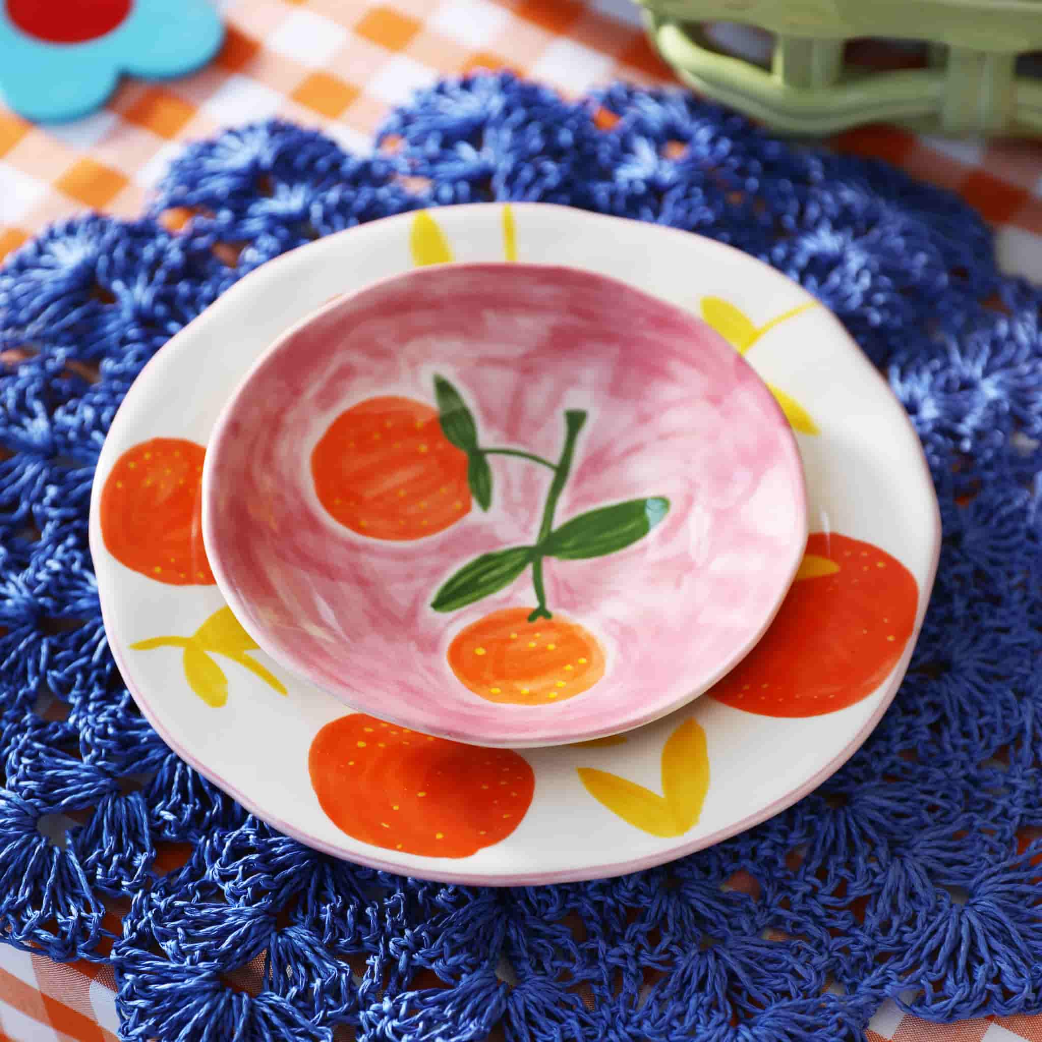 Set of 4 Orange Side Plates, 16cm - Image 3