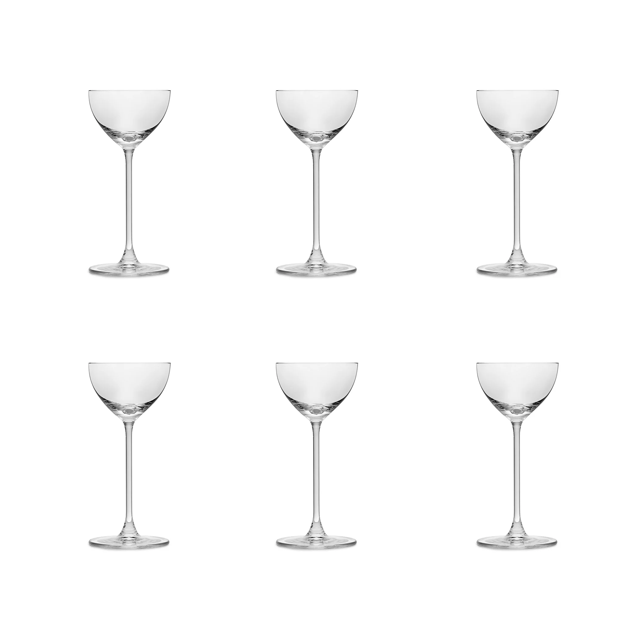 Set of 6 Fine Stemmed Nick & Nora Cocktail Glasses, 155ml
