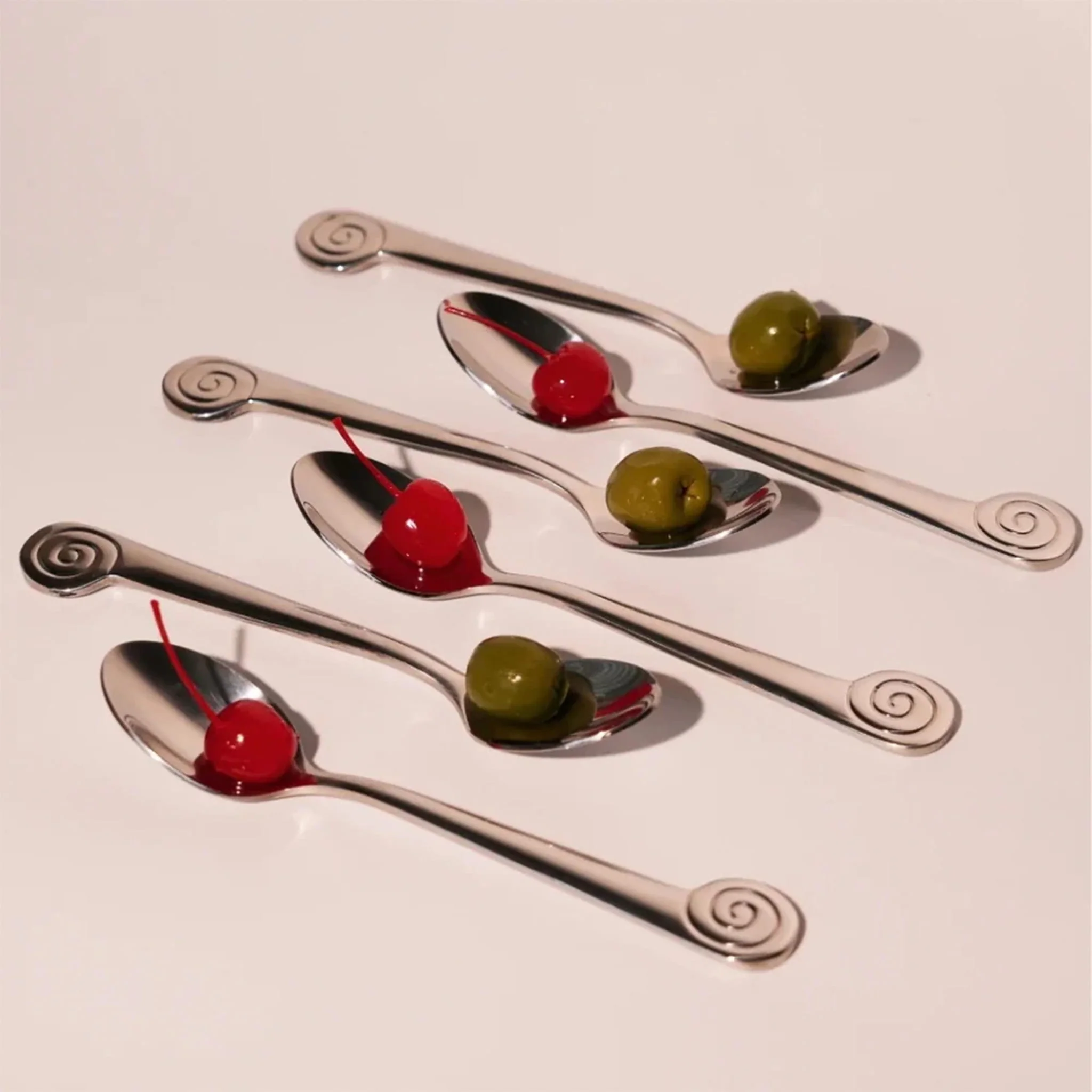 Set of 6 Maison Balzac L'Escargot Dessert Spoons - Image 2