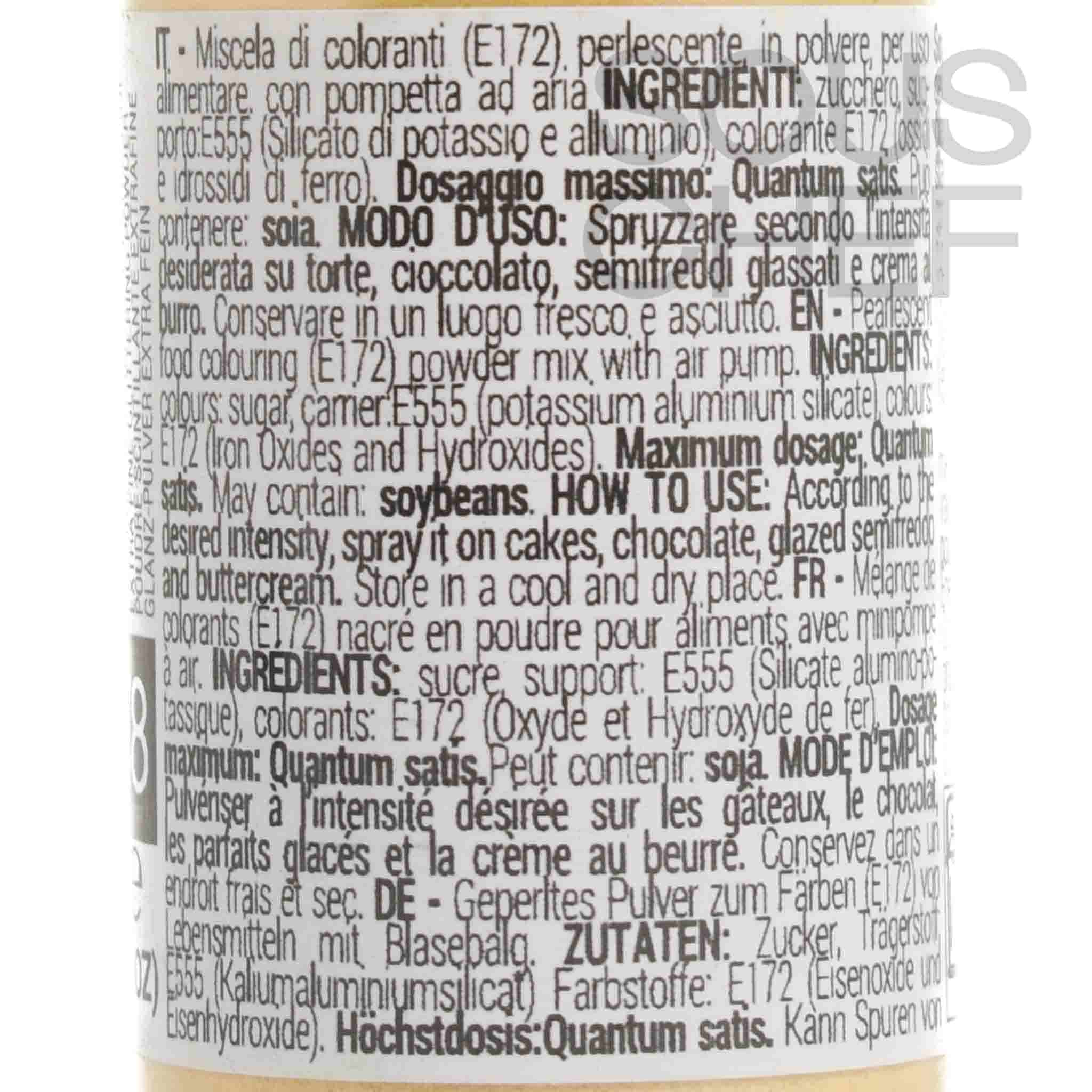 Silikomart Light Yellow Glitter Dust Spray, 10g - Image 2