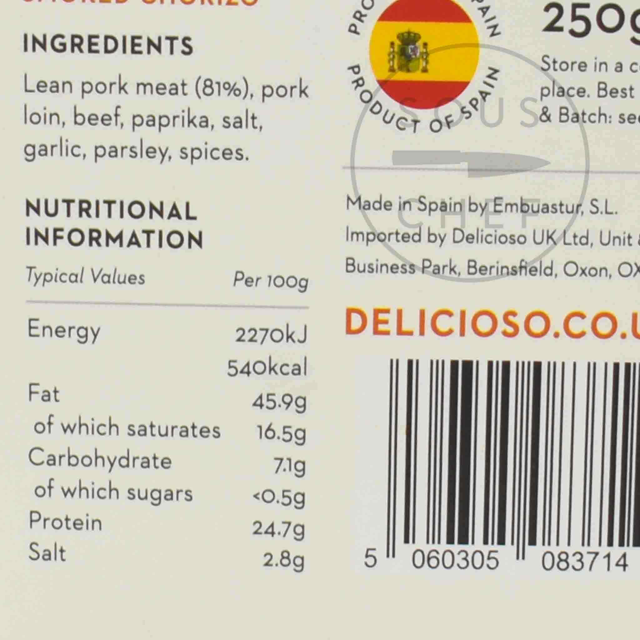 Smoked Asturian Chorizo Dulce, 250g - Image 2