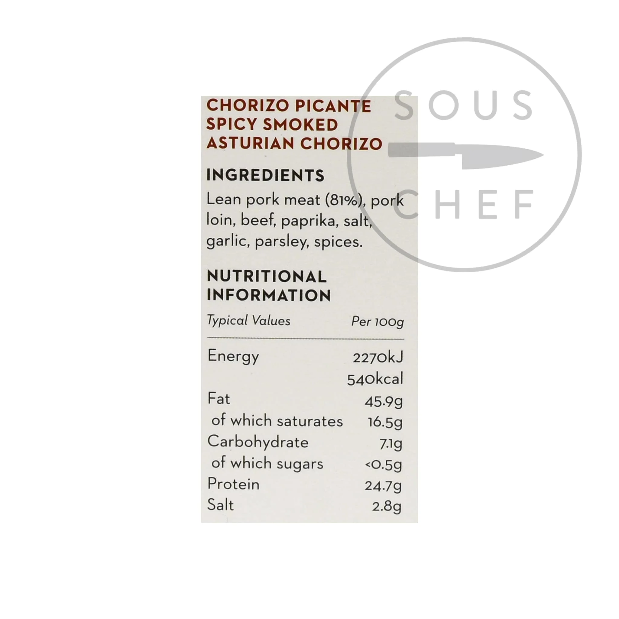 Smoked Asturian Cooking Chorizo Picante, 250g - Image 2